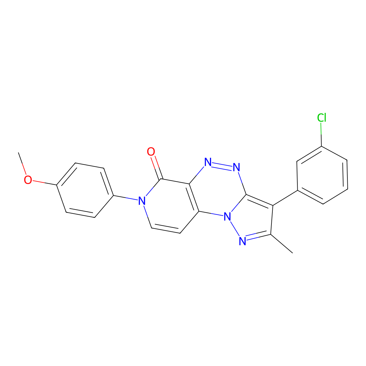 3-(3-chlorophenyl)-7-(4-methoxyphenyl)-2-methylpyrazolo[5,1-c]pyrido[4,3-e][1,2,4]triazin-6(7H)-one molecular structure, CAS 1030432-86-0