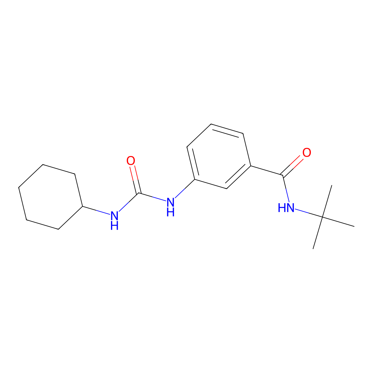 N-(tert-butyl)-3-{[(cyclohexylamino)carbonyl]amino}benzamide molecular structure, CAS 1030432-92-8