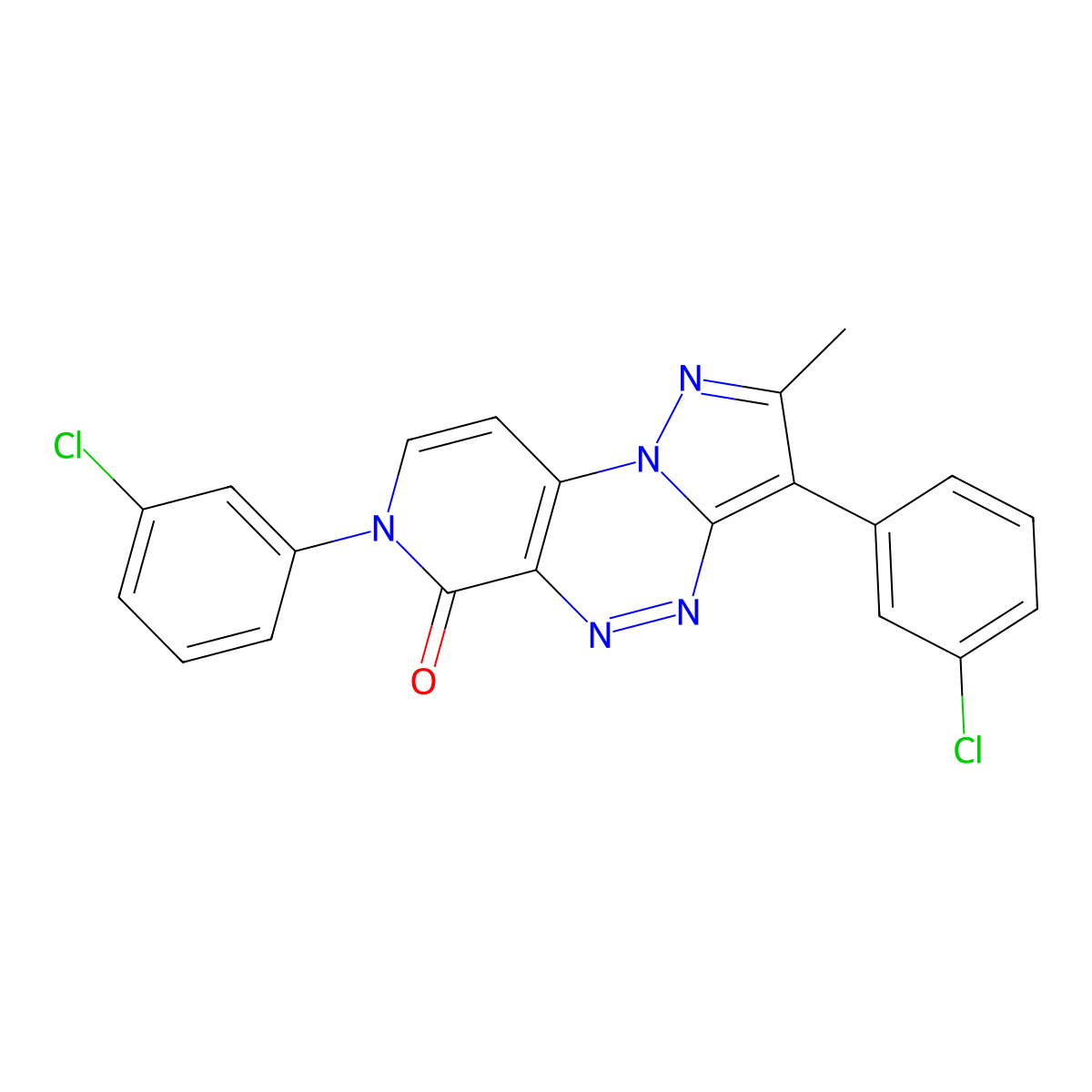 3,7-bis(3-chlorophenyl)-2-methylpyrazolo[5,1-c]pyrido[4,3-e][1,2,4]triazin-6(7H)-one molecular structure, CAS 1030432-94-0