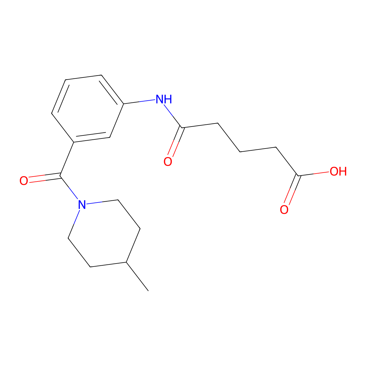 5-({3-[(4-Methylpiperidin-1-yl)carbonyl]phenyl}amino)-5-oxopentanoic acid molecular structure, CAS 1030433-36-3