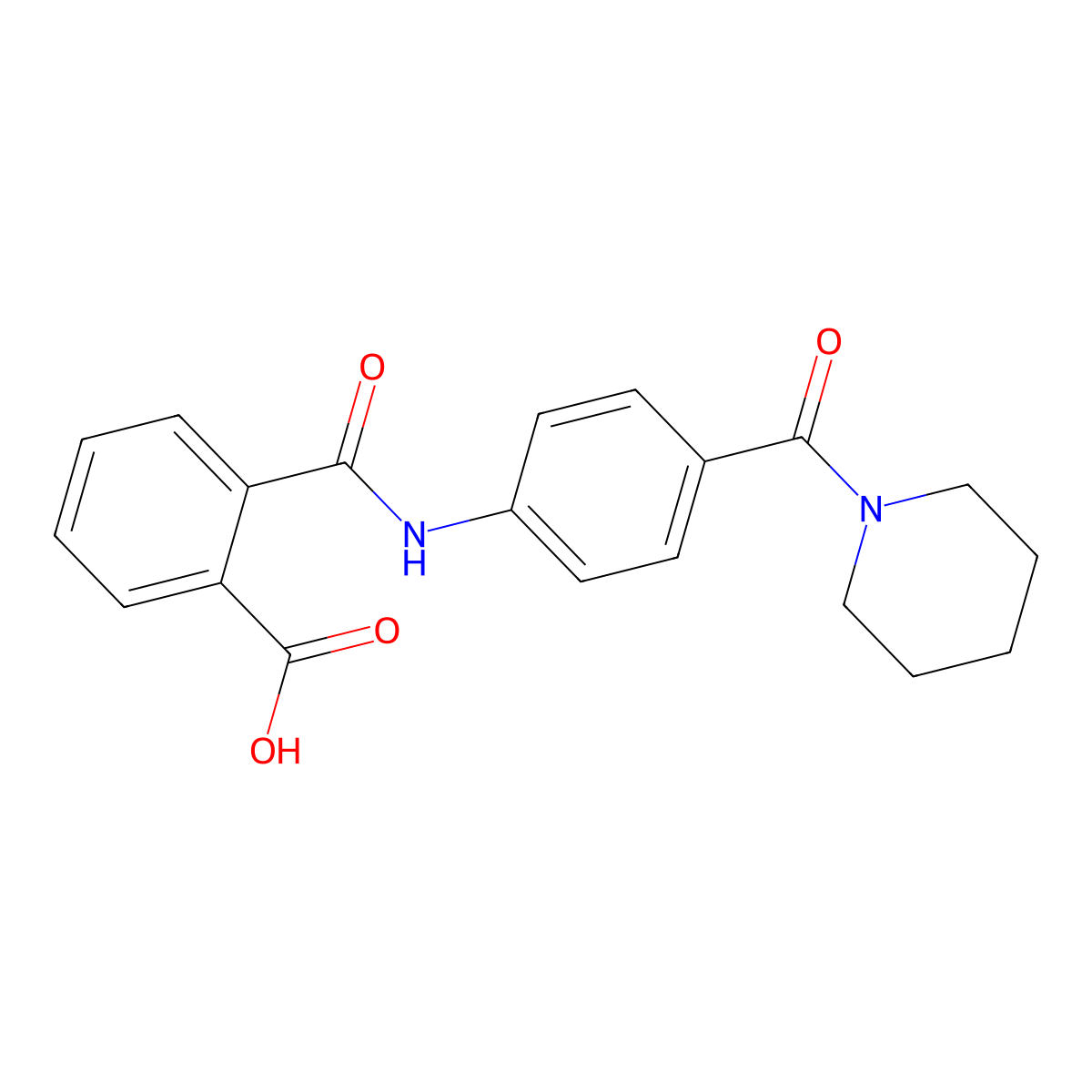 2-{[4-(Piperidin-1-ylcarbonyl)phenyl]carbamoyl}benzoic acid molecular structure, CAS 1030436-50-0