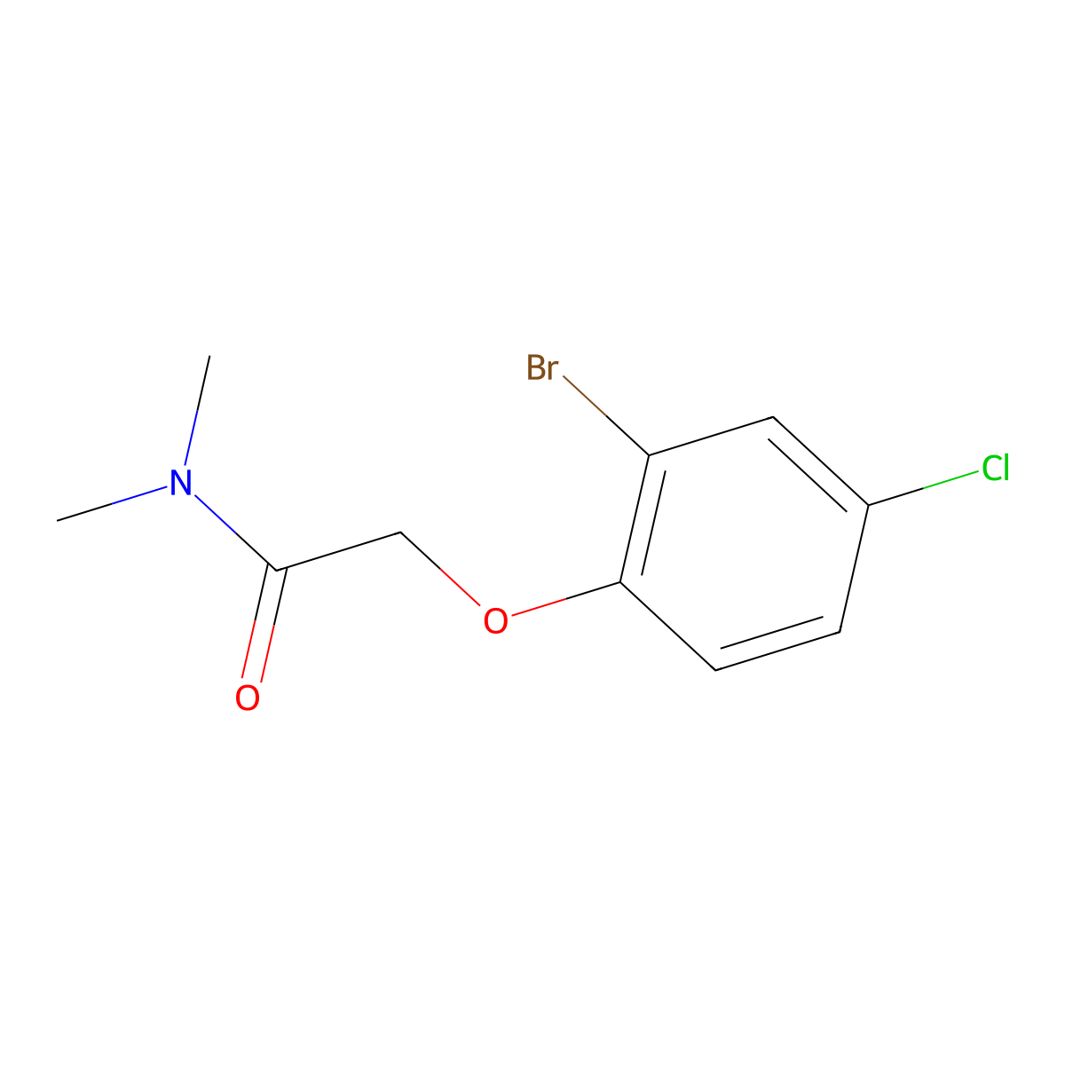 2-(2-bromo-4-chlorophenoxy)-N,N-dimethylacetamide molecular structure, CAS 1030438-47-1
