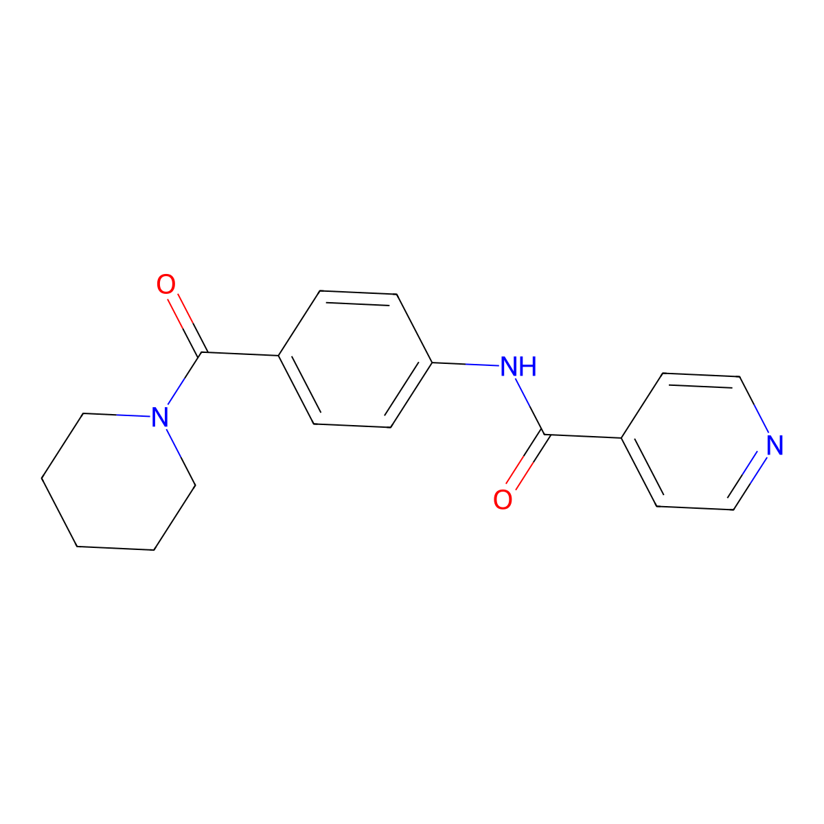 N-[4-(piperidin-1-ylcarbonyl)phenyl]pyridine-4-carboxamide molecular structure, CAS 1030438-85-7