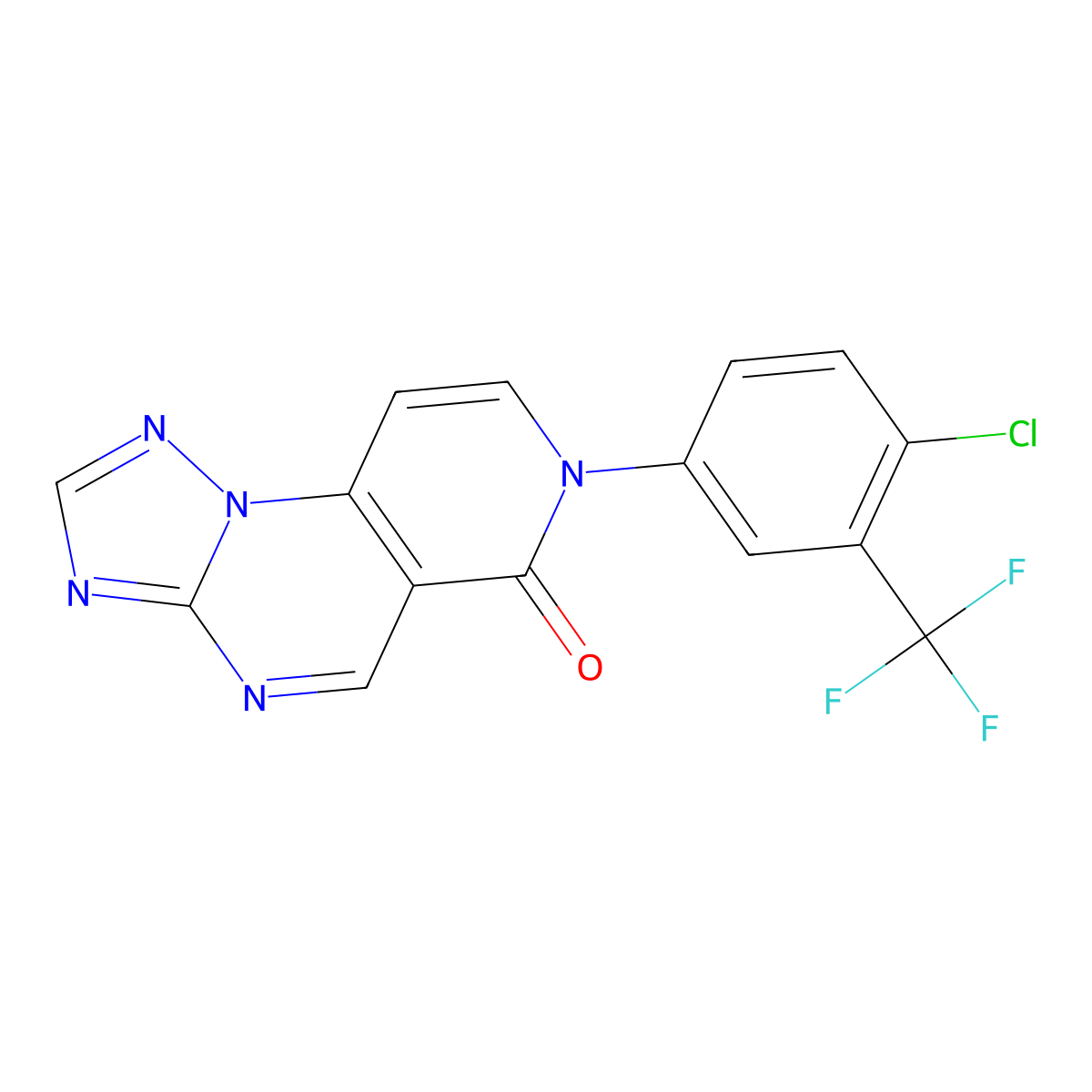 7-[4-chloro-3-(trifluoromethyl)phenyl]pyrido[3,4-e][1,2,4]triazolo[1,5-a]pyrimidin-6(7H)-one molecular structure, CAS 1030443-32-3