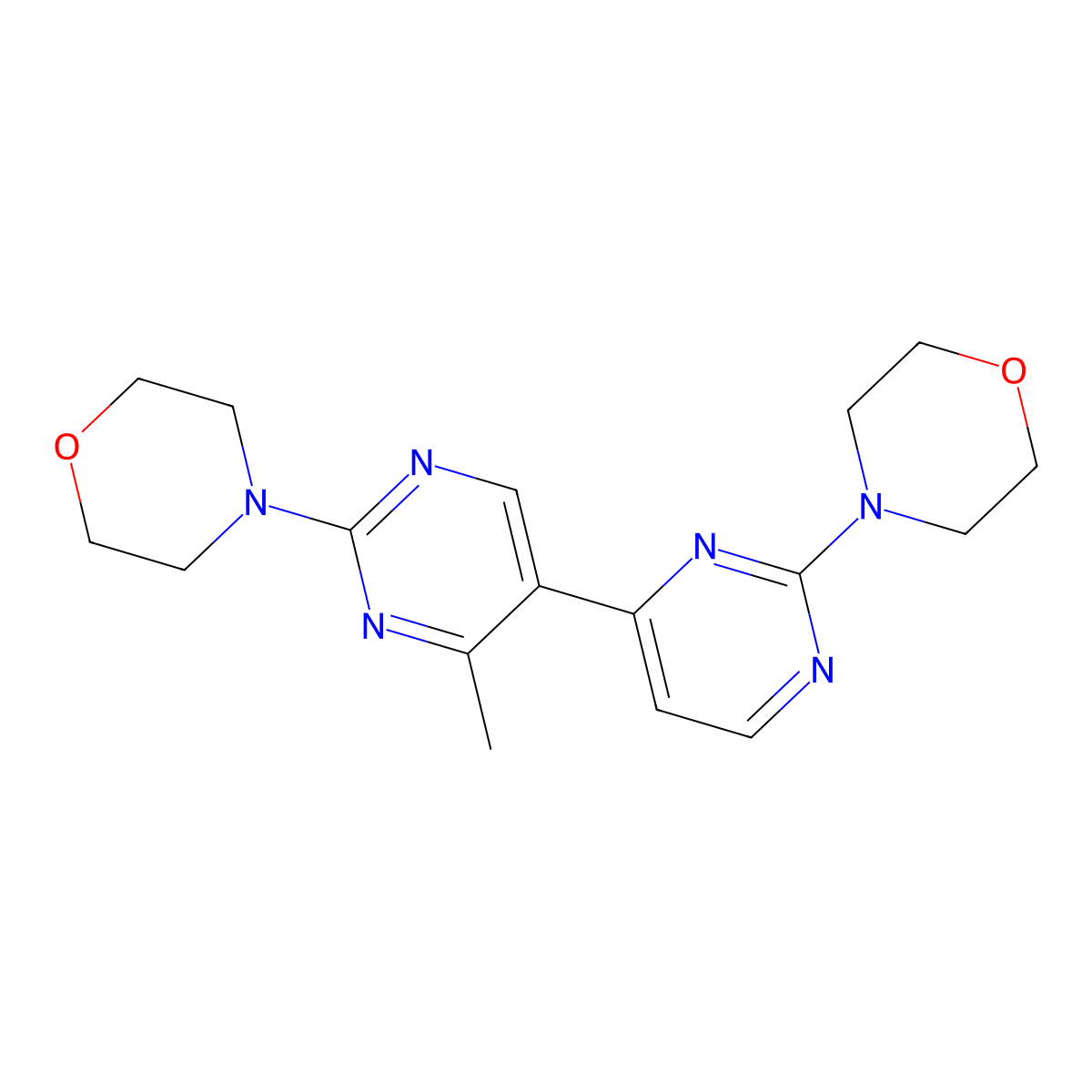 4'-Methyl-2,2'-di(morpholin-4-yl)-4,5'-bipyrimidine molecular structure, CAS 1030443-61-8