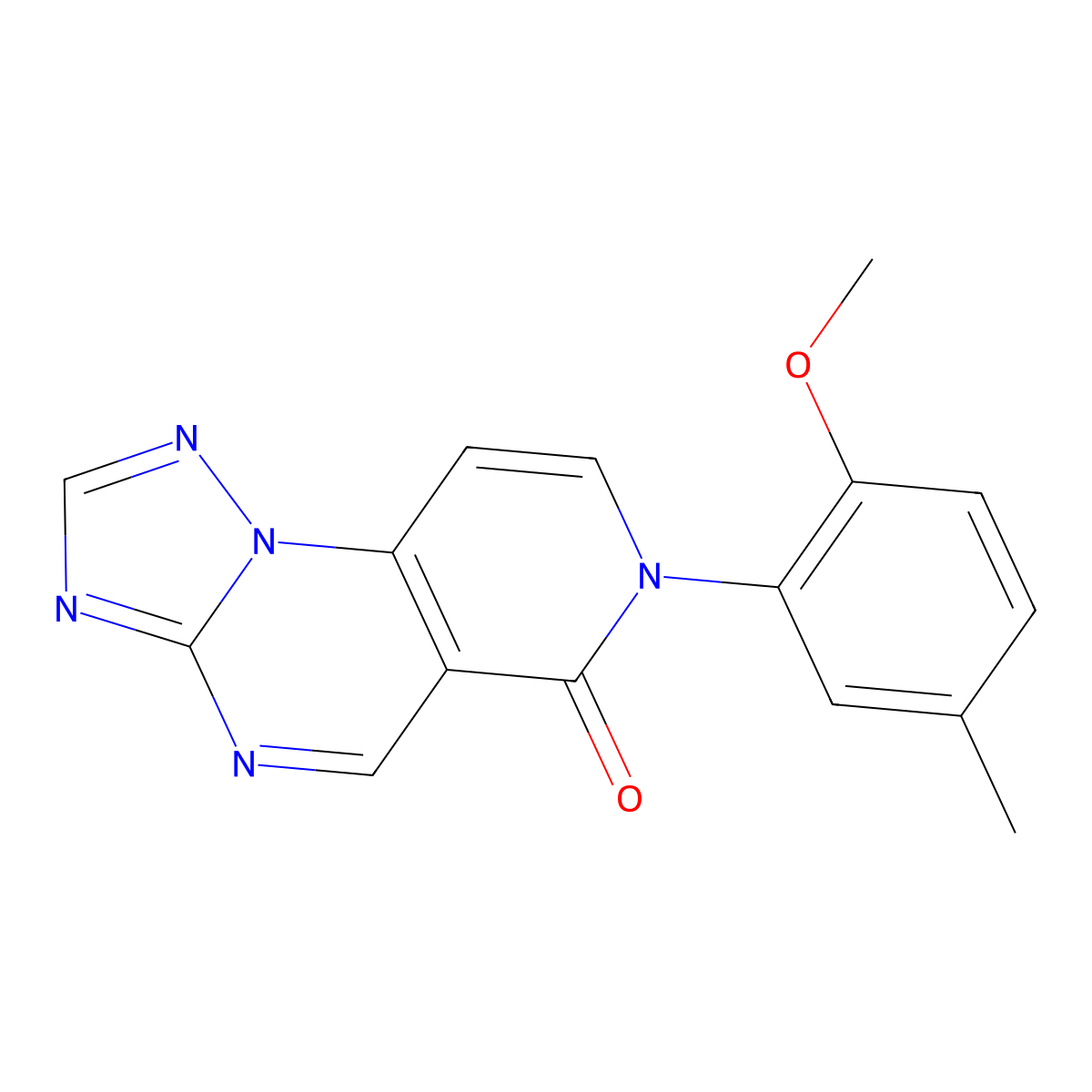 7-(2-methoxy-5-methylphenyl)pyrido[3,4-e][1,2,4]triazolo[1,5-a]pyrimidin-6(7H)-one molecular structure, CAS 1030445-64-7