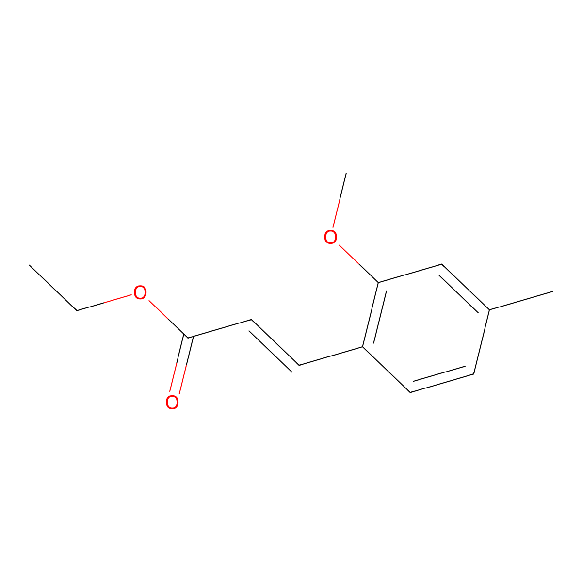 Ethyl (2E)-3-(2-methoxy-4-methylphenyl)prop-2-enoate molecular structure, CAS 1030446-01-5