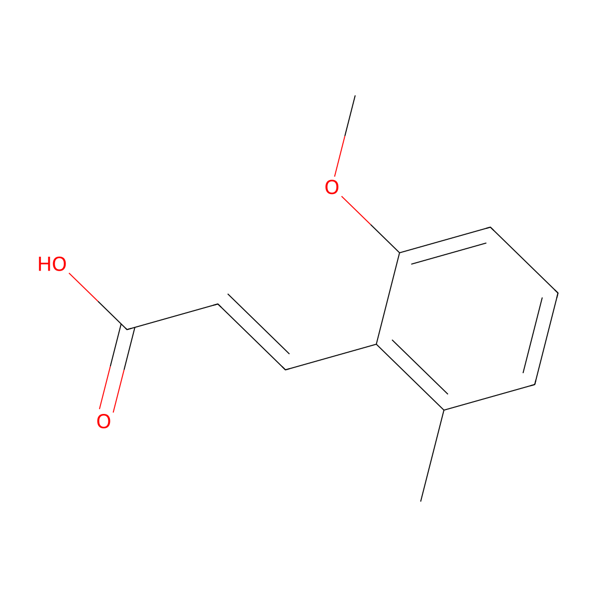 3-(2-Methoxy-6-methylphenyl)prop-2-enoic acid molecular structure, CAS 1030446-32-2