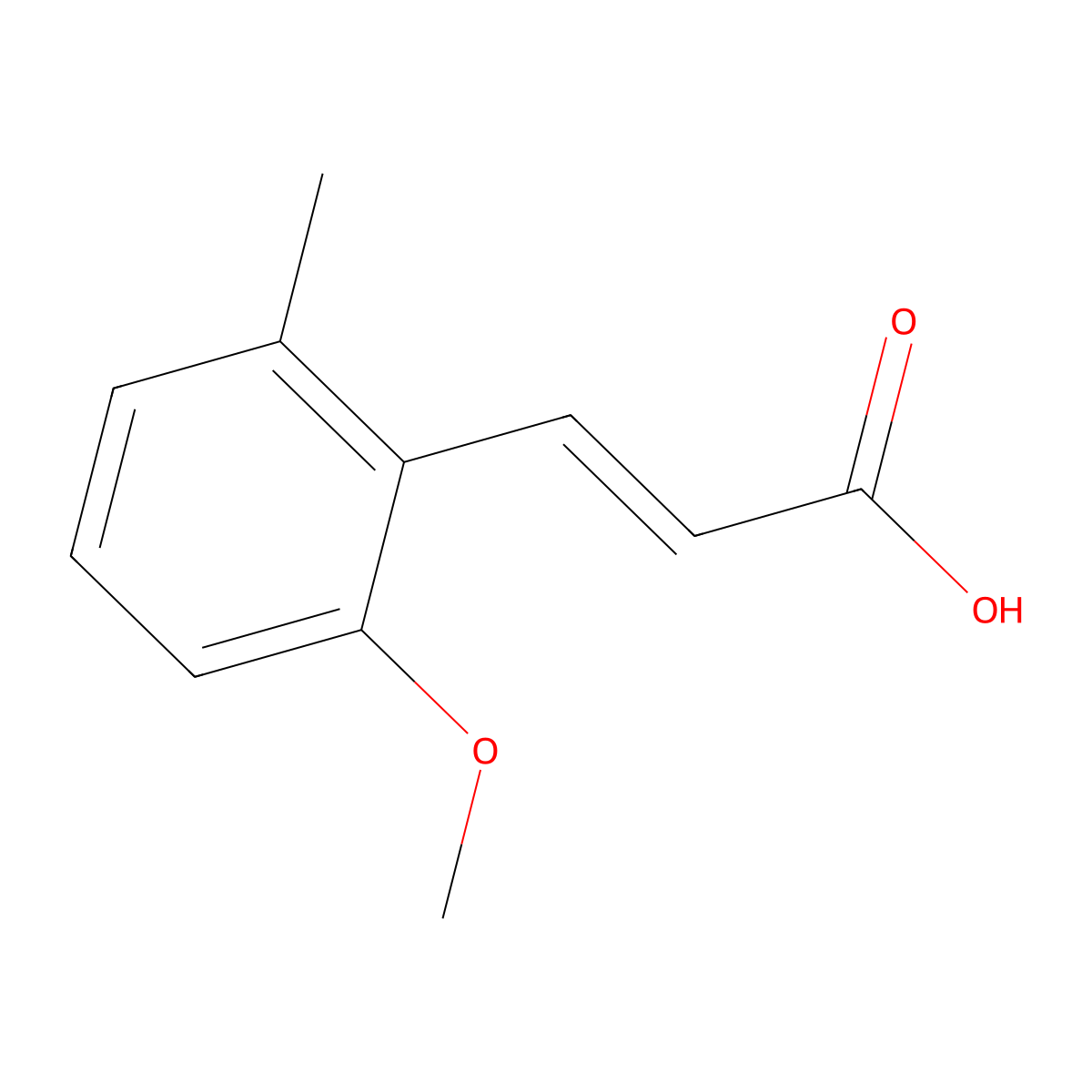 3-(2-Methoxy-6-methylphenyl)prop-2-enoic acid molecular structure, CAS 1030446-32-2