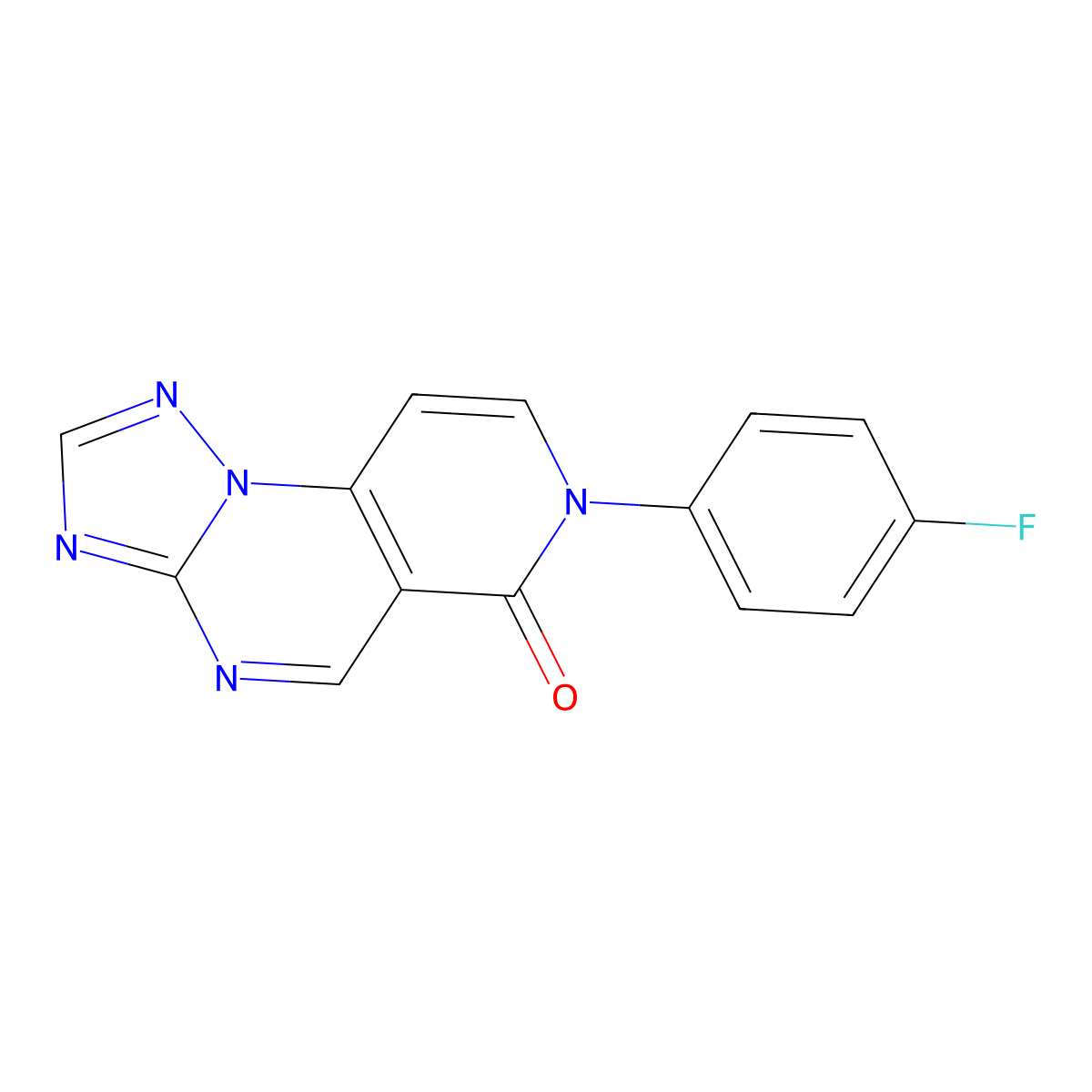 7-(4-fluorophenyl)pyrido[3,4-e][1,2,4]triazolo[1,5-a]pyrimidin-6(7H)-one molecular structure, CAS 1030446-89-9