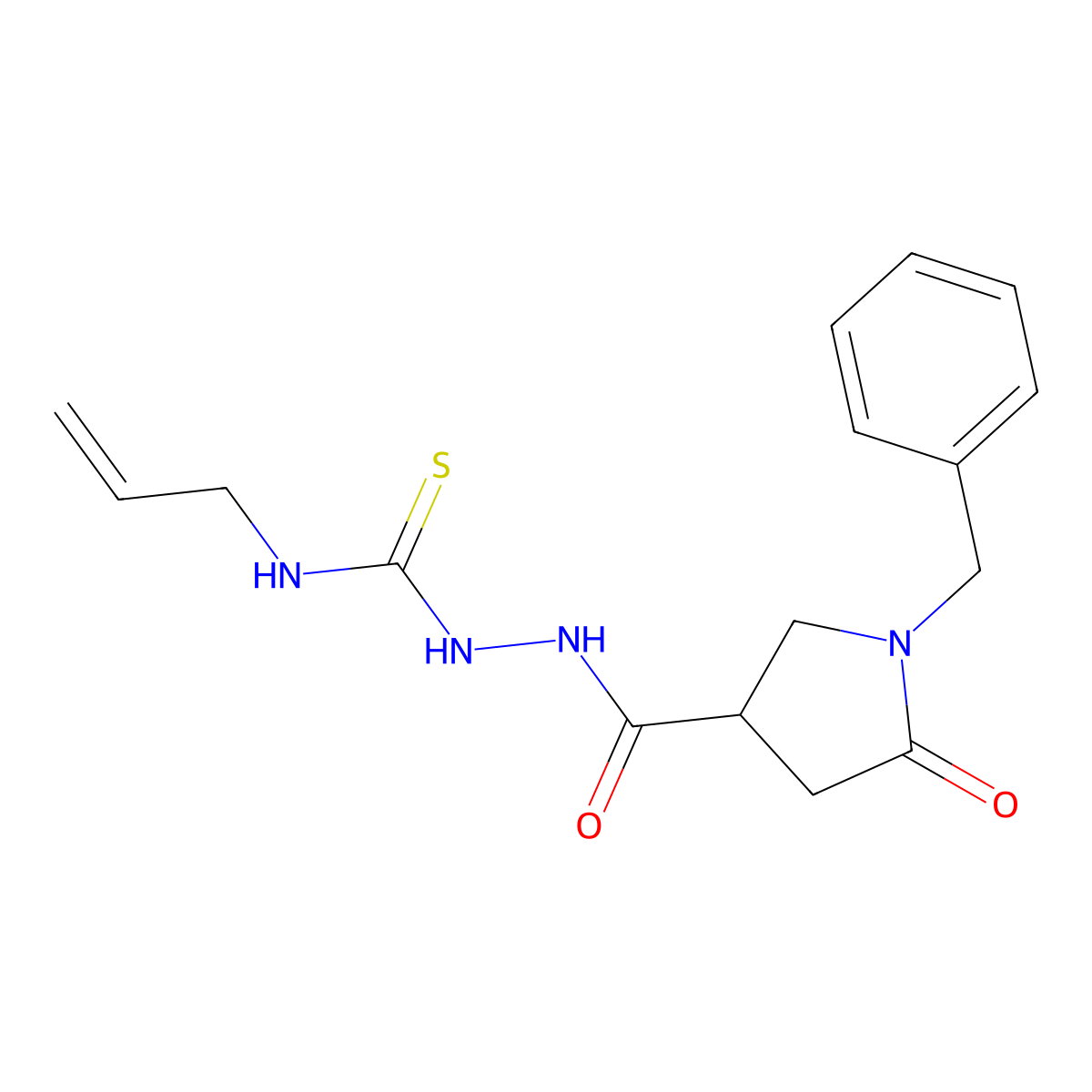 1-Benzyl-5-oxo-N-{[(prop-2-EN-1-YL)carbamothioyl]amino}pyrrolidine-3-carboxamide molecular structure, CAS 1030453-09-8