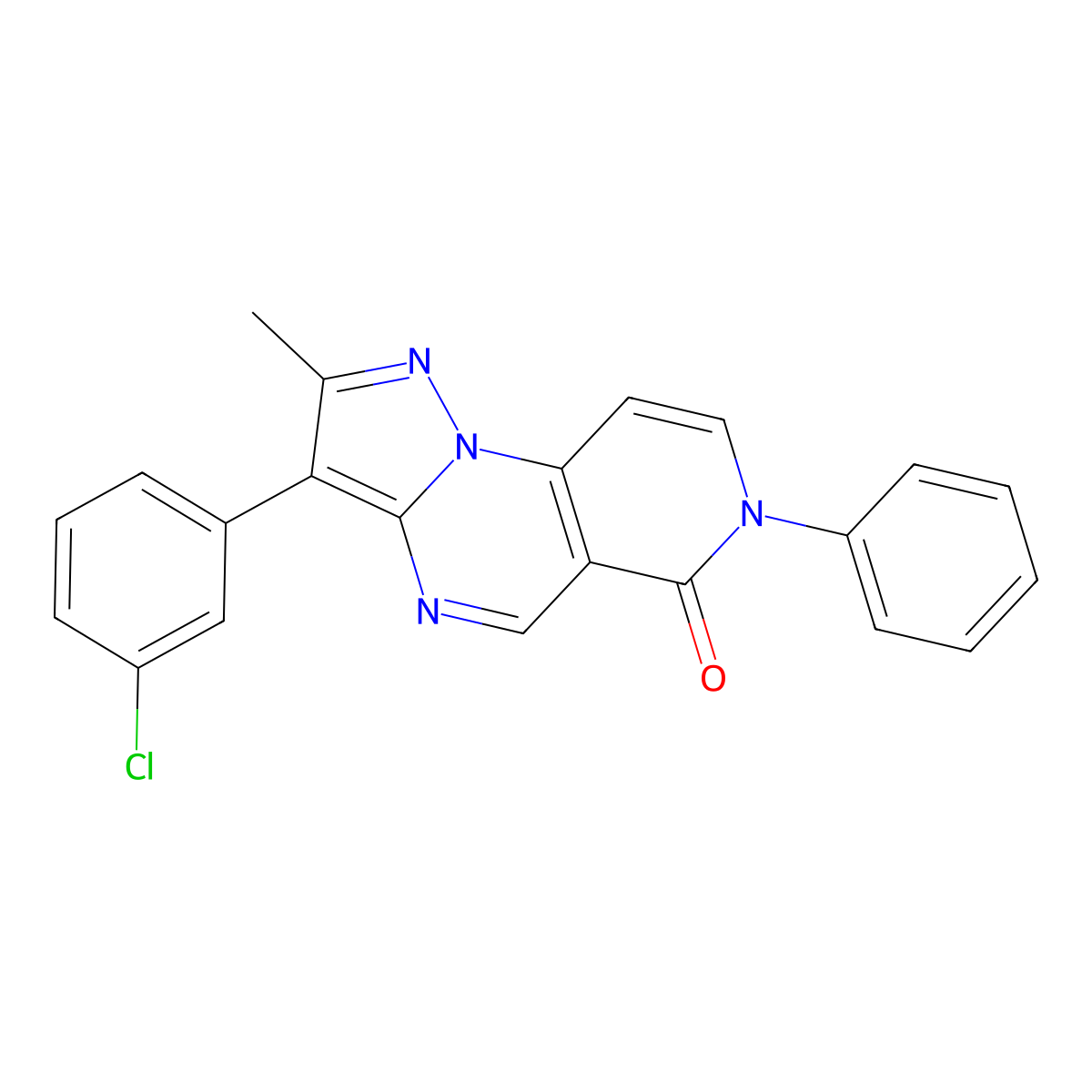 3-(3-chlorophenyl)-2-methyl-7-phenylpyrazolo[1,5-a]pyrido[3,4-e]pyrimidin-6(7H)-one molecular structure, CAS 1030453-65-6