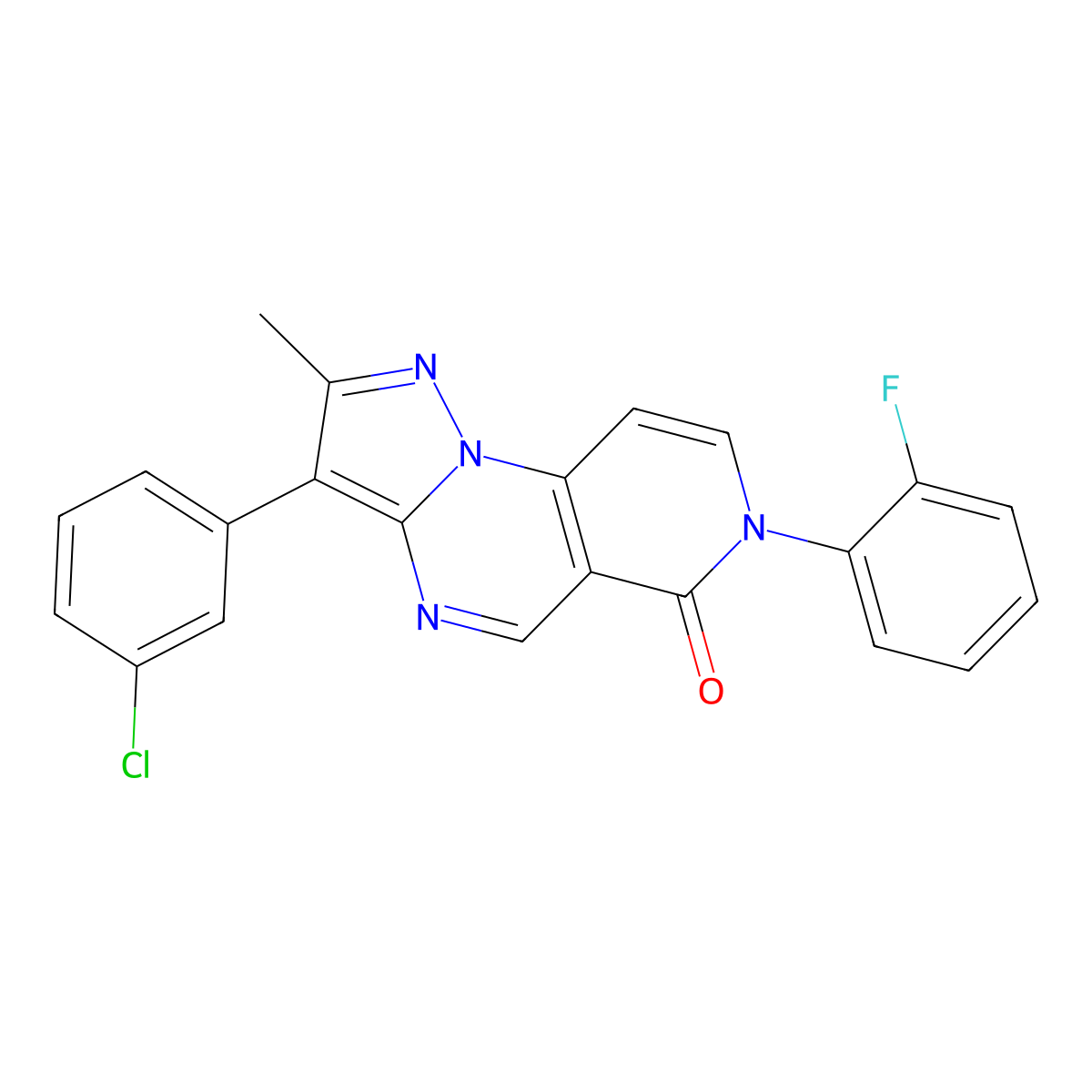 3-(3-chlorophenyl)-7-(2-fluorophenyl)-2-methylpyrazolo[1,5-a]pyrido[3,4-e]pyrimidin-6(7H)-one molecular structure, CAS 1030453-89-4
