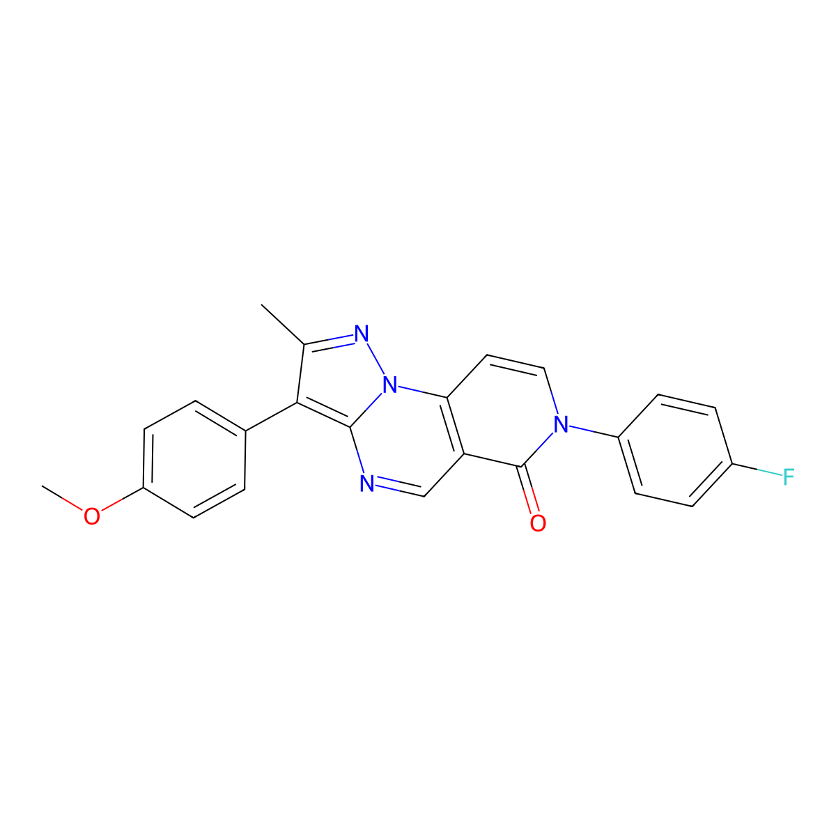 7-(4-fluorophenyl)-3-(4-methoxyphenyl)-2-methylpyrazolo[1,5-a]pyrido[3,4-e]pyrimidin-6(7H)-one molecular structure, CAS 1030454-89-7
