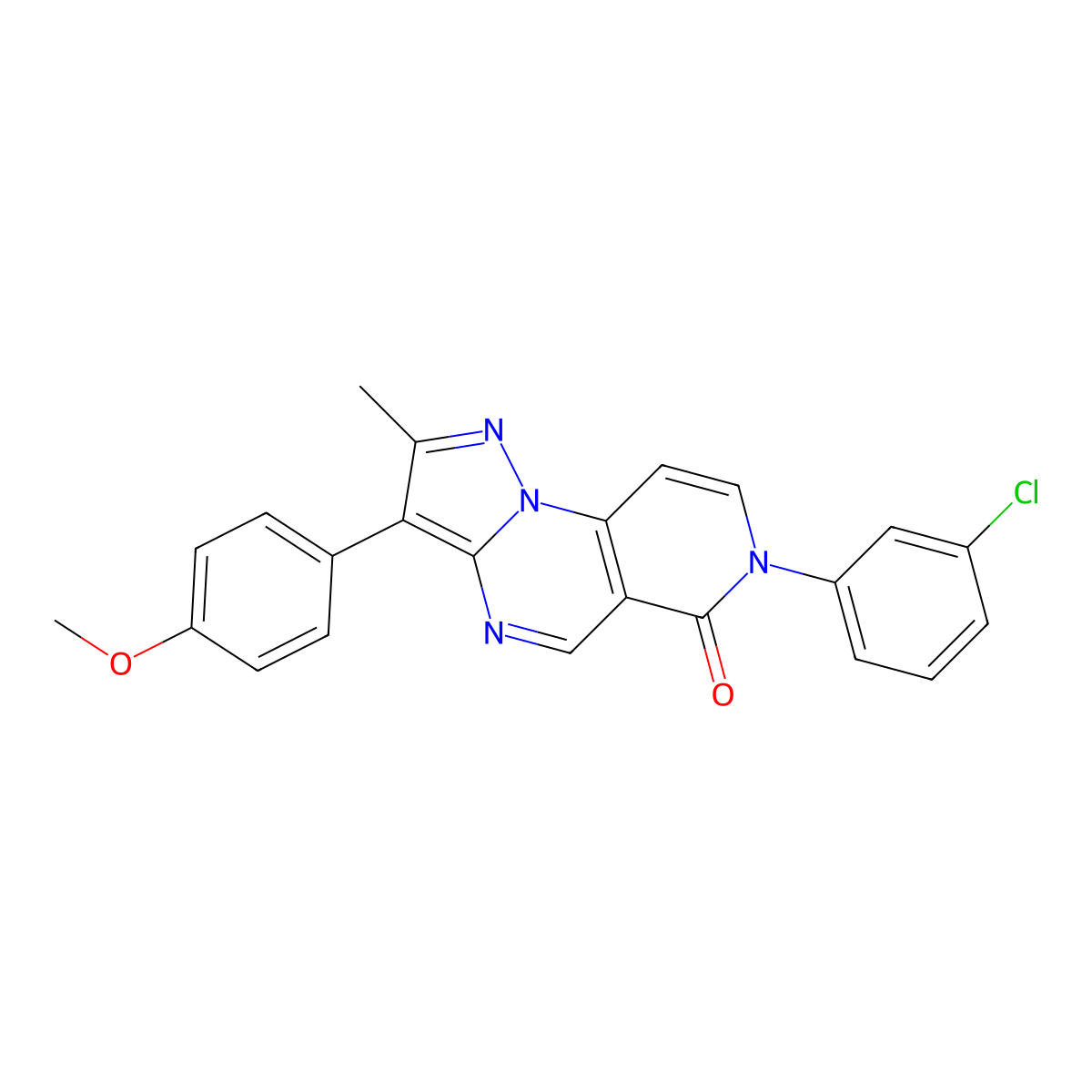 7-(3-chlorophenyl)-3-(4-methoxyphenyl)-2-methylpyrazolo[1,5-a]pyrido[3,4-e]pyrimidin-6(7H)-one molecular structure, CAS 1030455-13-0