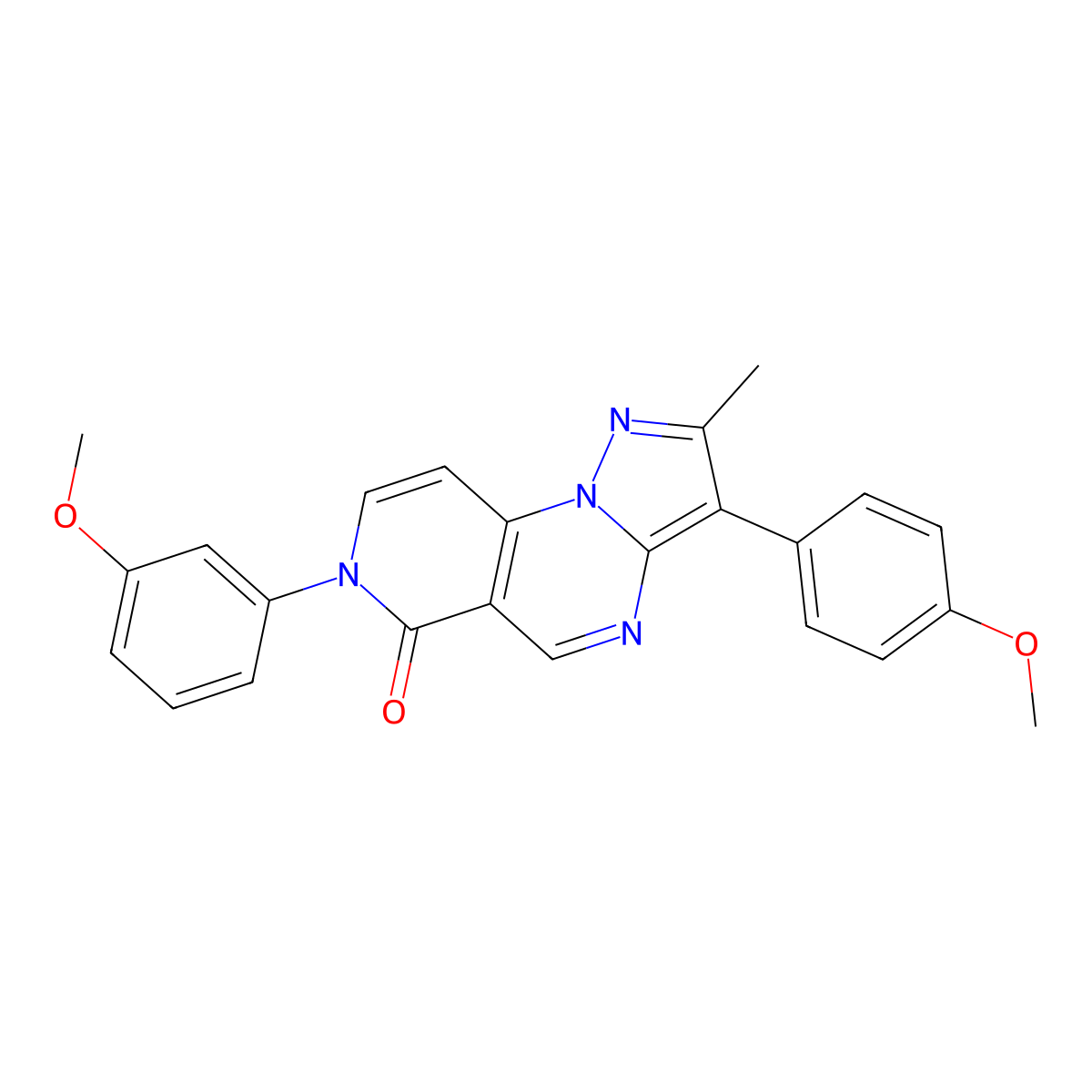 7-(3-methoxyphenyl)-3-(4-methoxyphenyl)-2-methylpyrazolo[1,5-a]pyrido[3,4-e]pyrimidin-6(7H)-one molecular structure, CAS 1030455-21-0