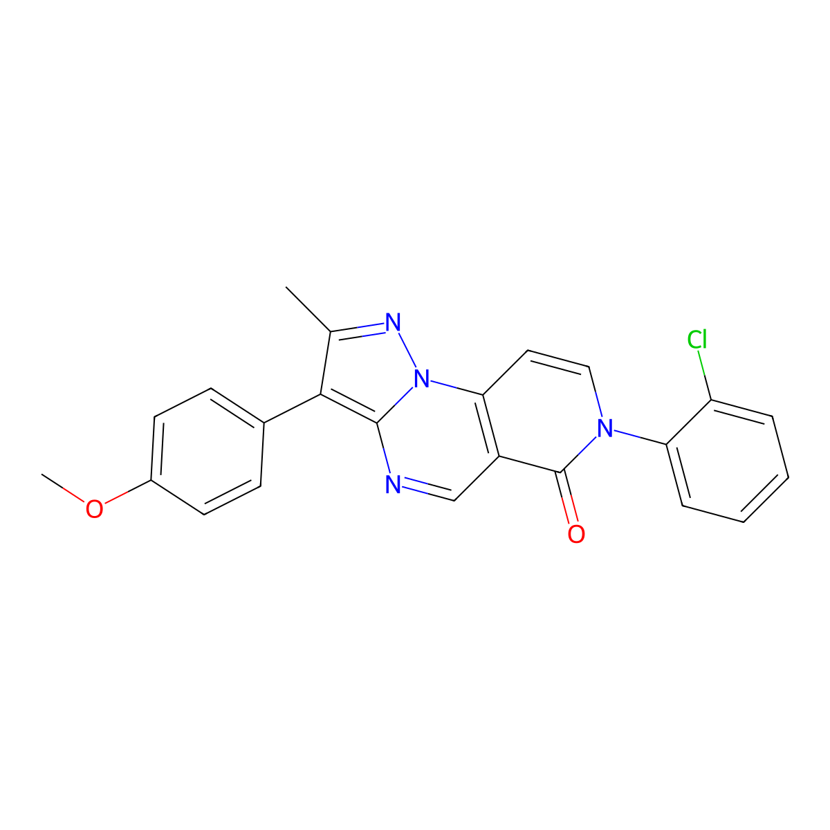 7-(2-chlorophenyl)-3-(4-methoxyphenyl)-2-methylpyrazolo[1,5-a]pyrido[3,4-e]pyrimidin-6(7H)-one molecular structure, CAS 1030455-29-8