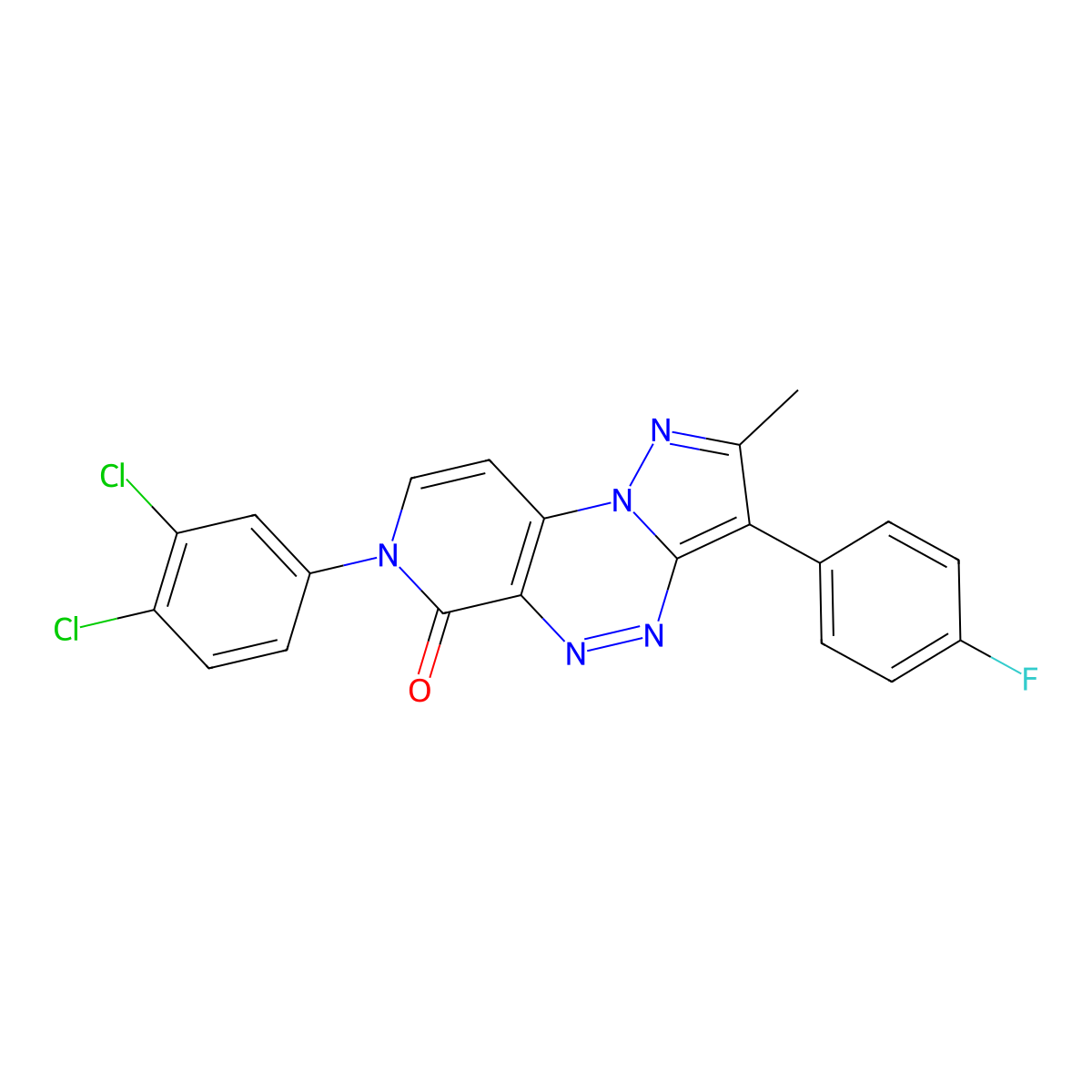 7-(3,4-dichlorophenyl)-3-(4-fluorophenyl)-2-methylpyrazolo[5,1-c]pyrido[4,3-e][1,2,4]triazin-6(7H)-one molecular structure, CAS 1030456-40-6
