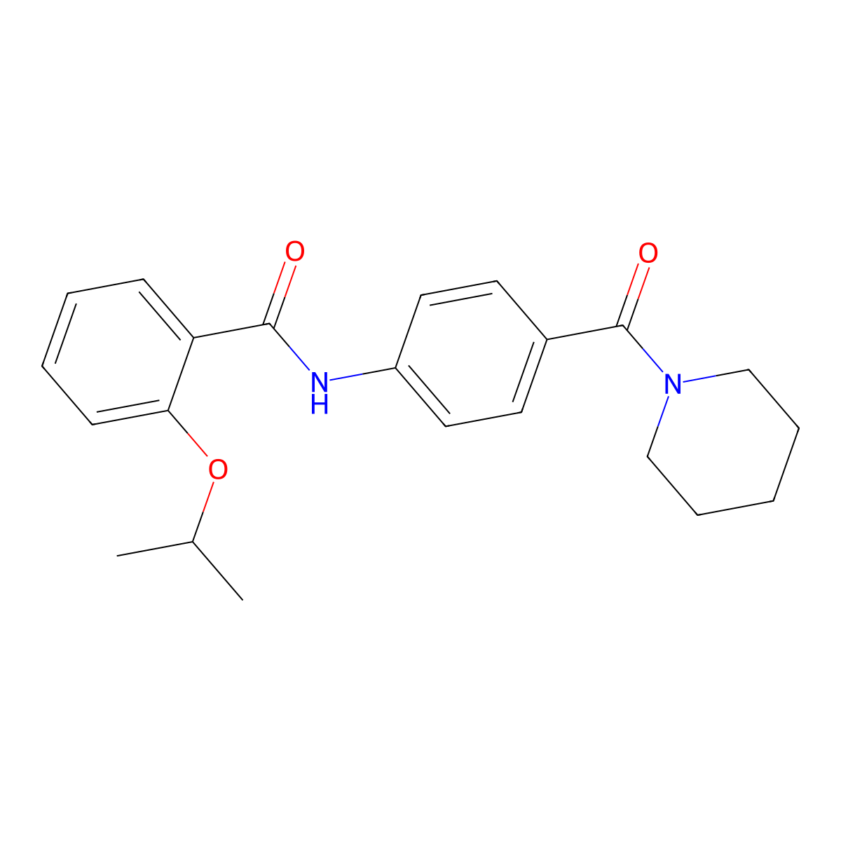 2-isopropoxy-N-[4-(1-piperidinylcarbonyl)phenyl]benzamide molecular structure, CAS 1030457-02-3