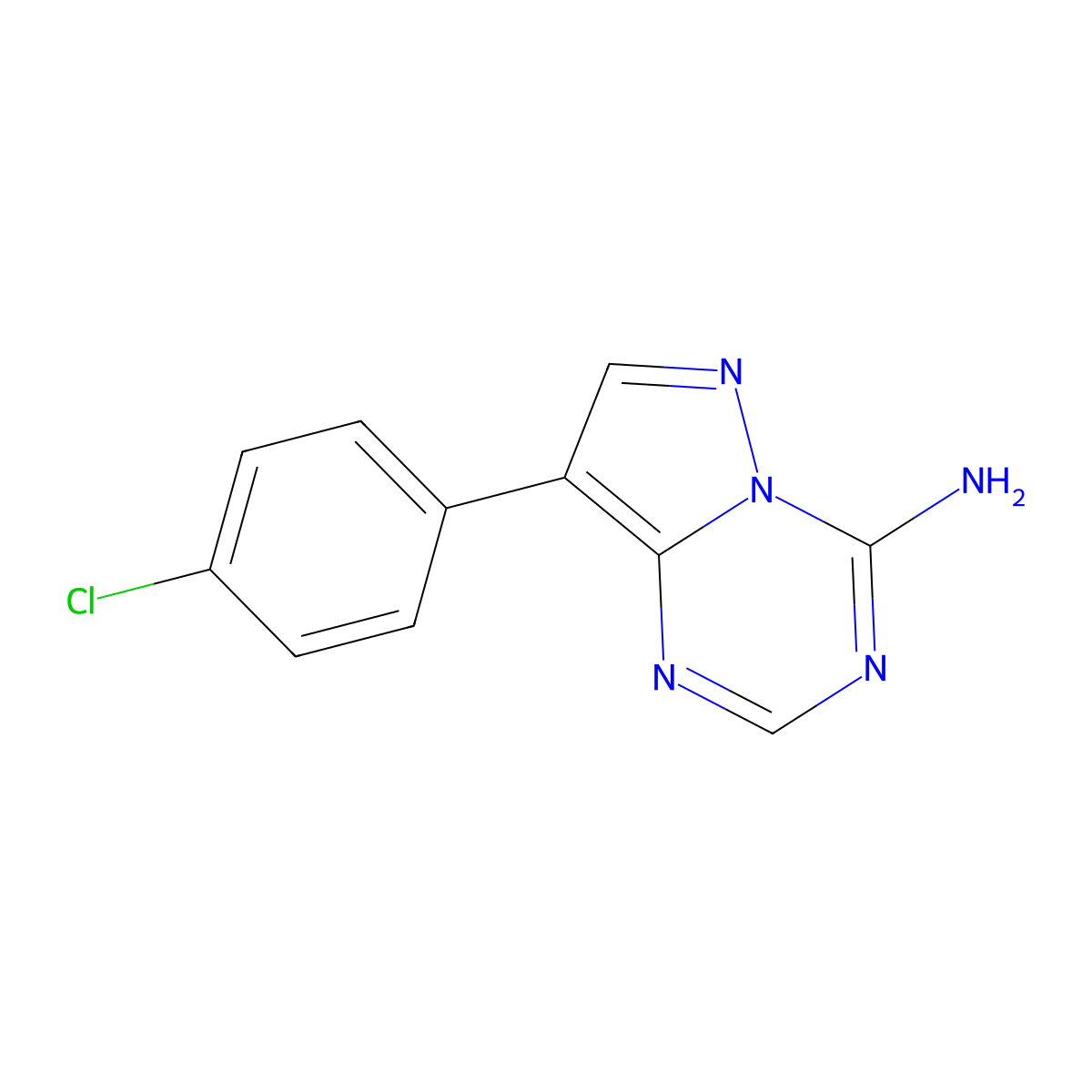 8-(4-Chlorophenyl)pyrazolo[1,5-a][1,3,5]triazin-4-amine molecular structure, CAS 1030457-06-7