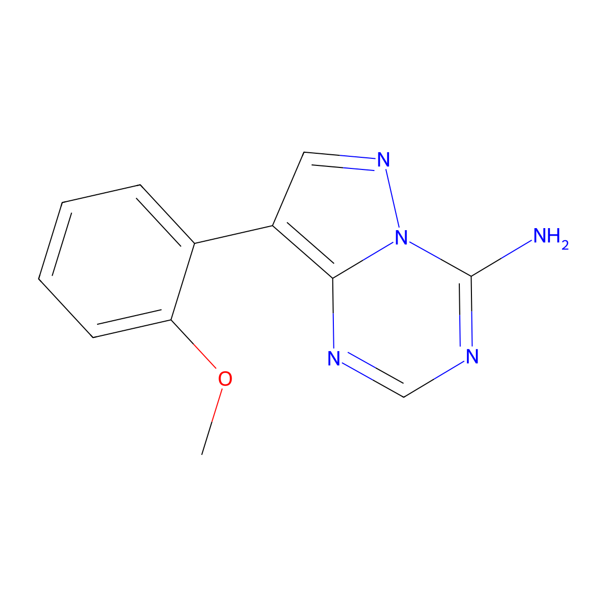 8-(2-Methoxyphenyl)pyrazolo[1,5-a]1,3,5-triazine-4-ylamine molecular structure, CAS 1030457-22-7