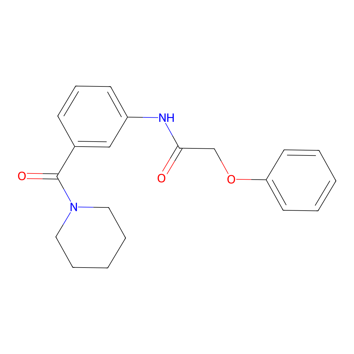 2-phenoxy-N-[3-(piperidylcarbonyl)phenyl]acetamide molecular structure, CAS 1030458-79-7