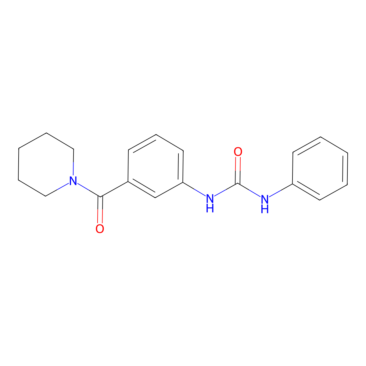 N-phenyl-N'-[3-(1-piperidinylcarbonyl)phenyl]urea molecular structure, CAS 1030459-03-0