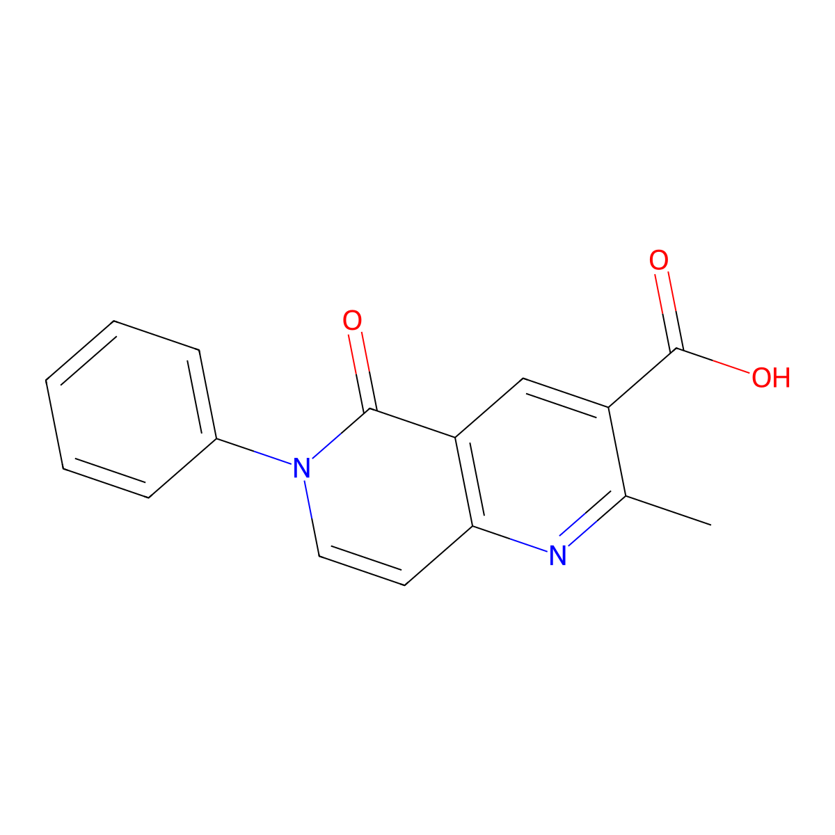 2-Methyl-5-oxo-6-phenyl-5,6-dihydro-1,6-naphthyridine-3-carboxylic acid molecular structure, CAS 1030459-28-9