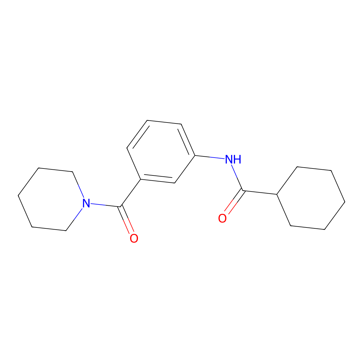 N-[3-(piperidin-1-ylcarbonyl)phenyl]cyclohexanecarboxamide molecular structure, CAS 1030459-71-2