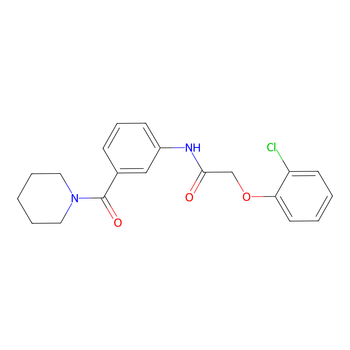 2-(2-chlorophenoxy)-N-[3-(piperidin-1-ylcarbonyl)phenyl]acetamide molecular structure, CAS 1030460-19-5