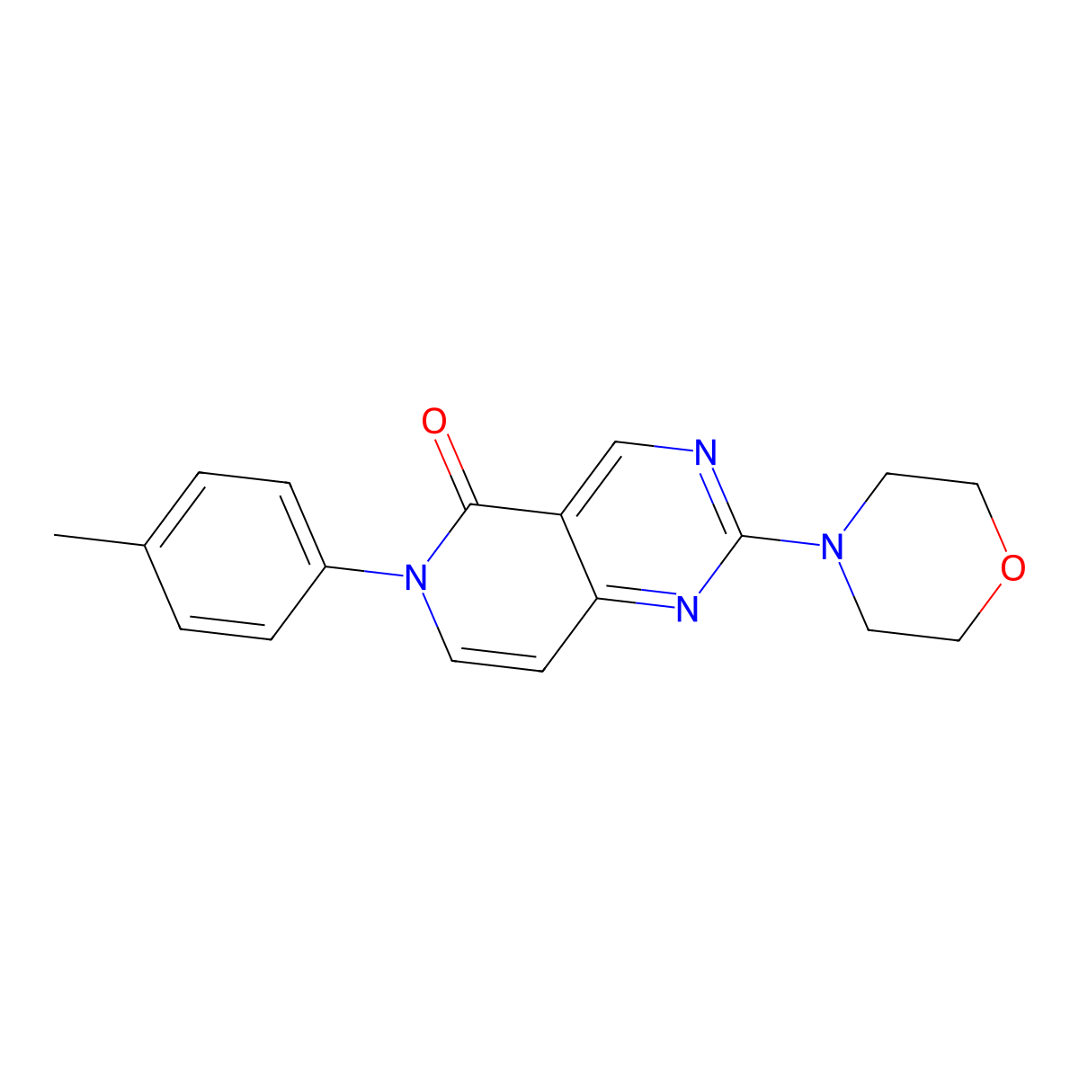 6-(4-Methylphenyl)-2-(morpholin-4-yl)pyrido[4,3-d]pyrimidin-5-one molecular structure, CAS 1030461-71-2