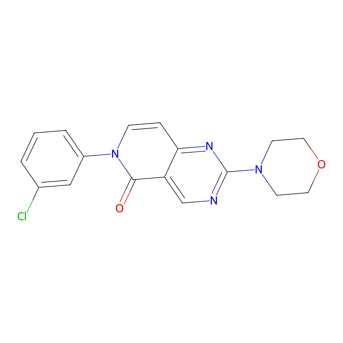 6-(3-chlorophenyl)-2-(morpholin-4-yl)pyrido[4,3-d]pyrimidin-5(6H)-one molecular structure, CAS 1030462-03-3