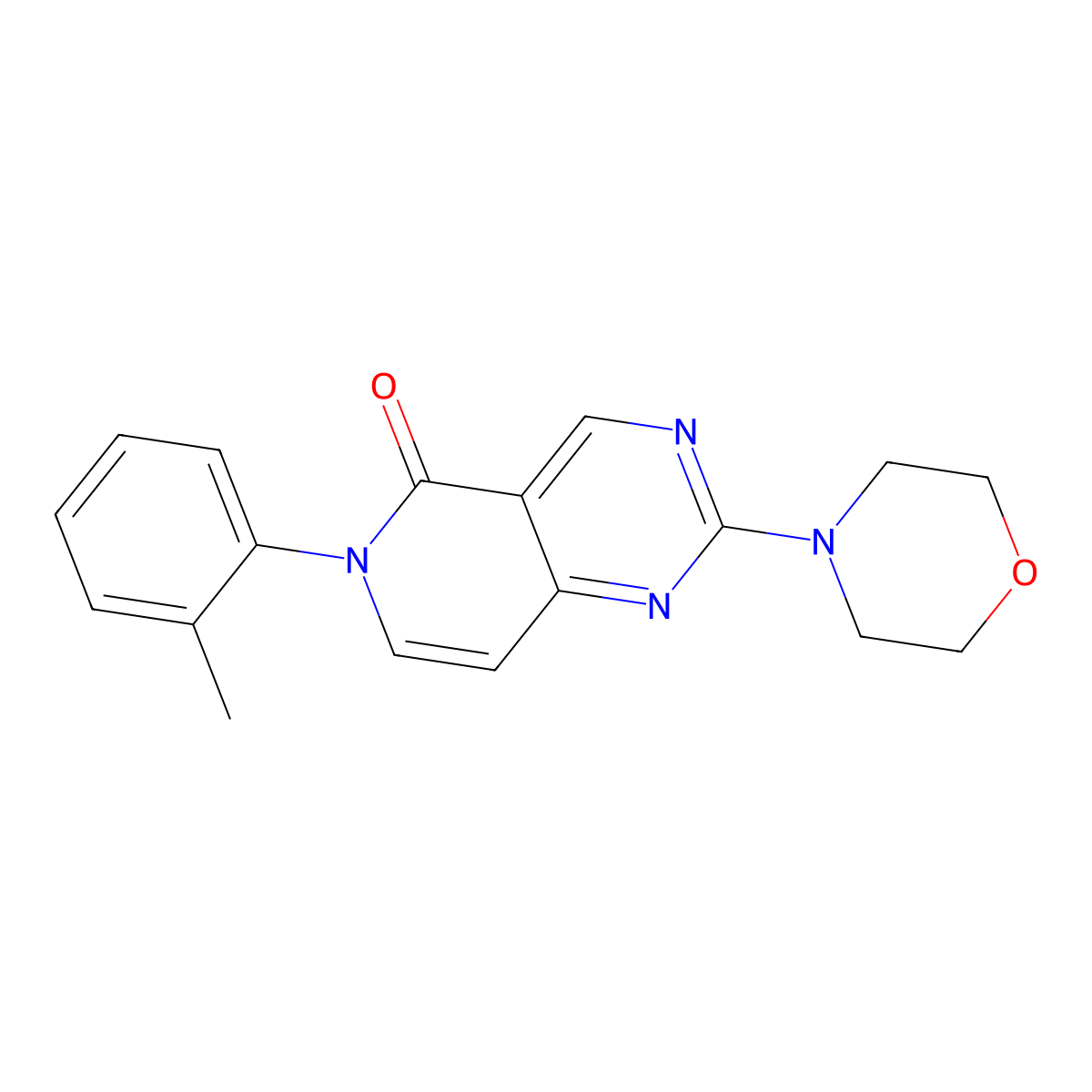 6-(2-methylphenyl)-2-(morpholin-4-yl)pyrido[4,3-d]pyrimidin-5(6H)-one molecular structure, CAS 1030462-10-2