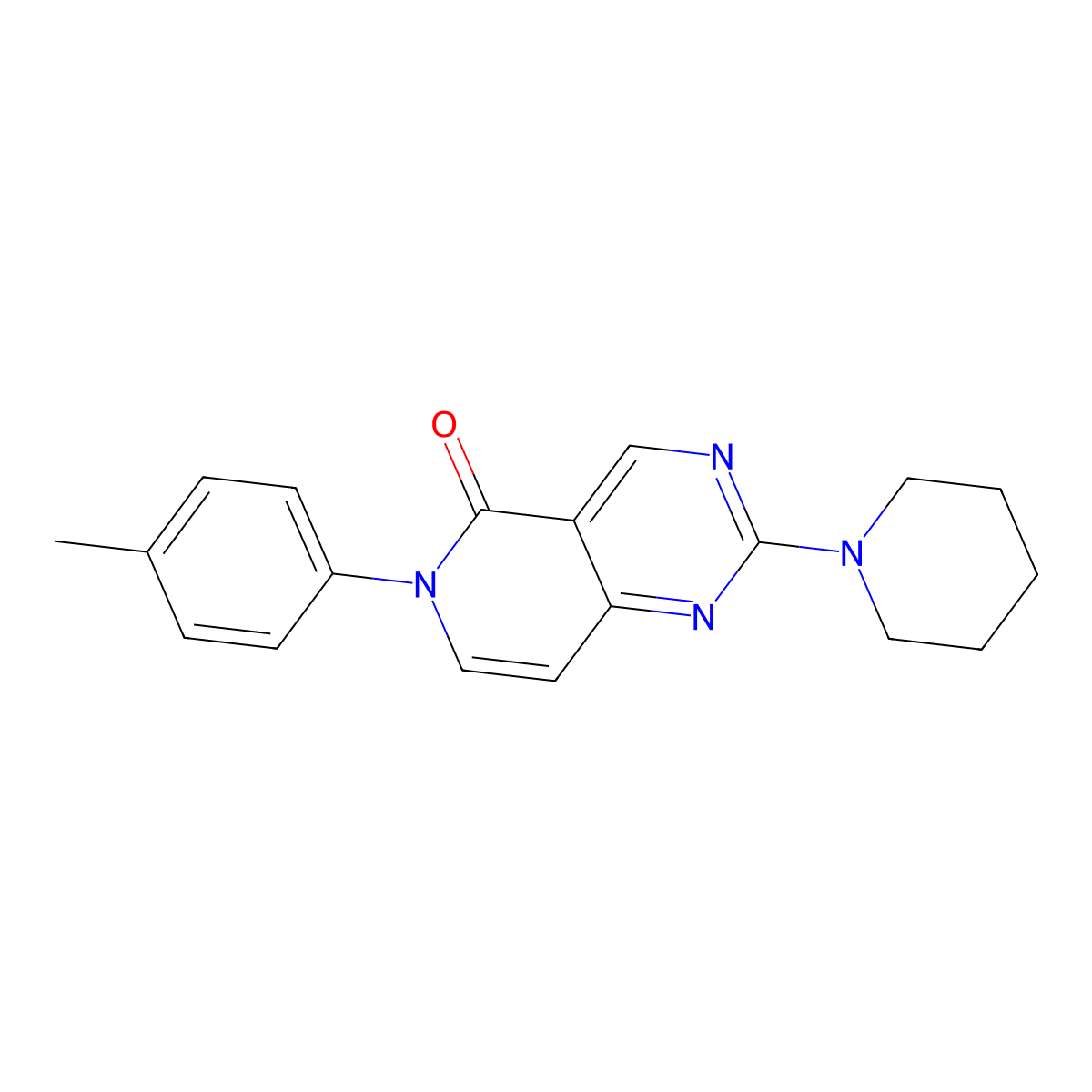 6-(4-methylphenyl)-2-(piperidin-1-yl)pyrido[4,3-d]pyrimidin-5(6H)-one molecular structure, CAS 1030463-03-6
