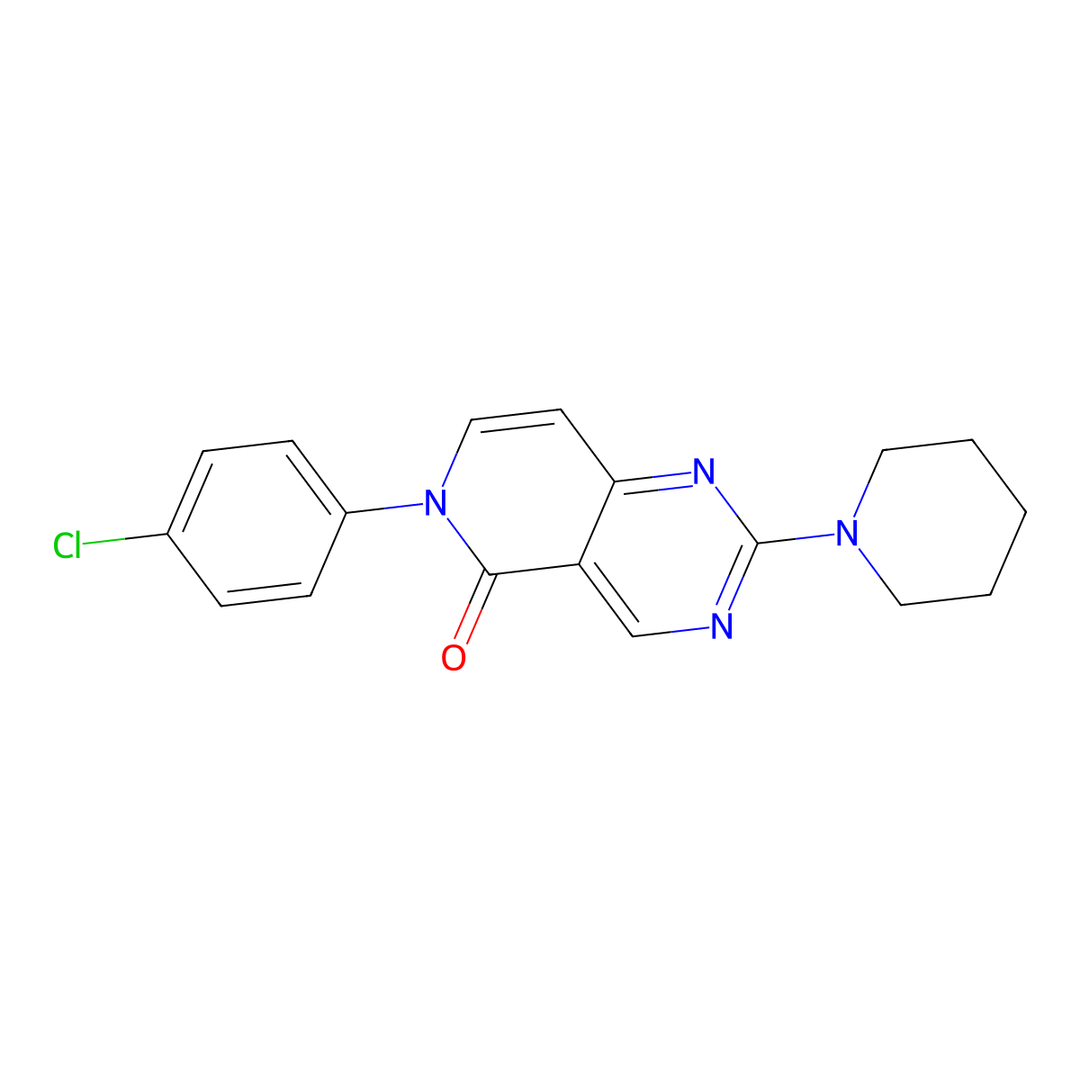 6-(4-chlorophenyl)-2-(piperidin-1-yl)pyrido[4,3-d]pyrimidin-5(6H)-one molecular structure, CAS 1030463-19-4