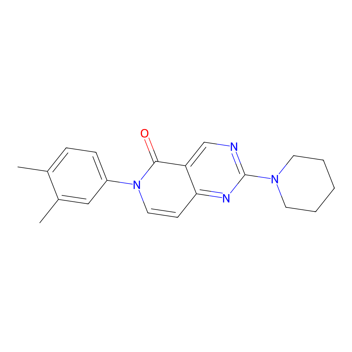 6-(3,4-dimethylphenyl)-2-(piperidin-1-yl)pyrido[4,3-d]pyrimidin-5(6H)-one molecular structure, CAS 1030463-67-2