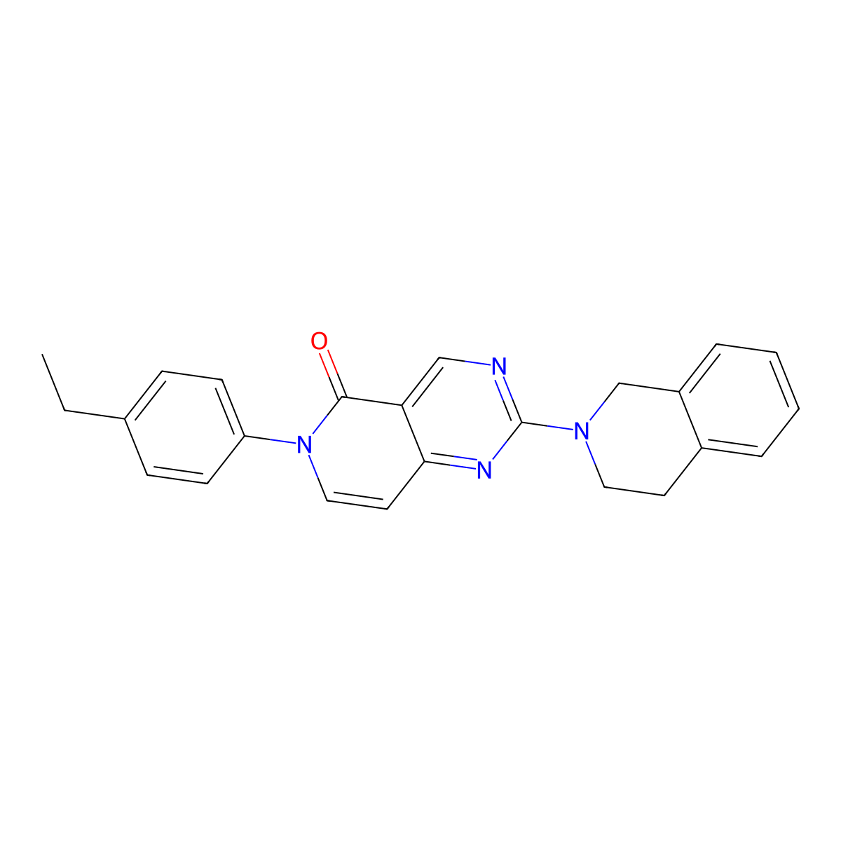 2-(3,4-dihydroisoquinolin-2(1H)-yl)-6-(4-ethylphenyl)pyrido[4,3-d]pyrimidin-5(6H)-one molecular structure, CAS 1030464-38-0