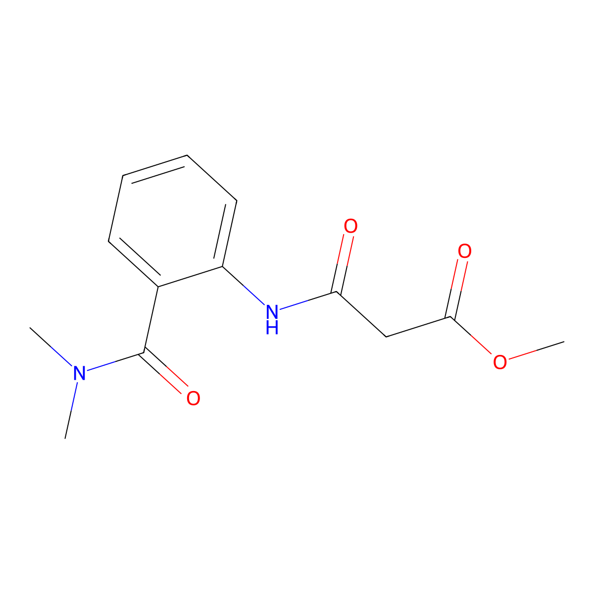 Methyl 3-((2-(dimethylcarbamoyl)phenyl)amino)-3-oxopropanoate molecular structure, CAS 1030464-48-2