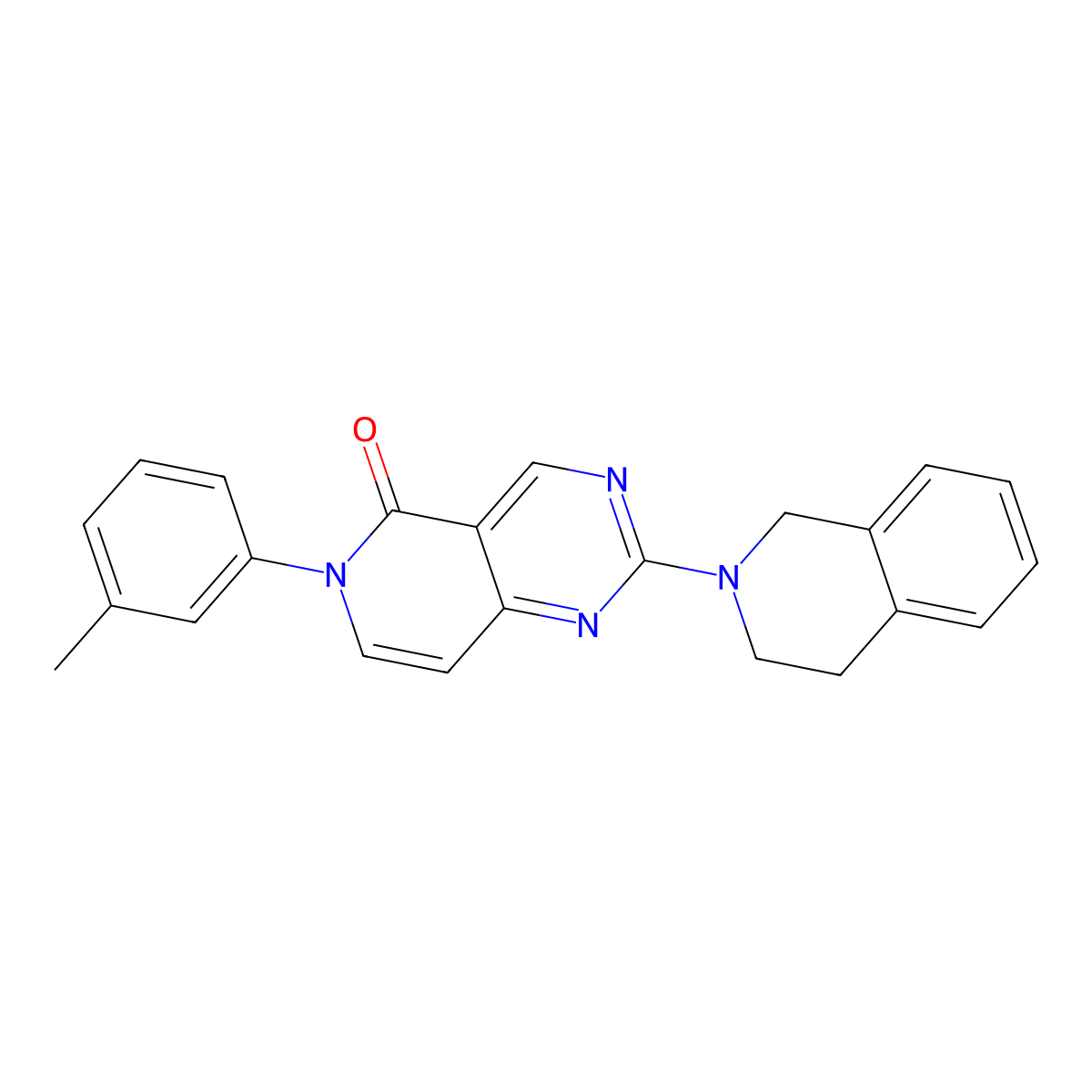 2-(3,4-dihydro-1H-isoquinolin-2-yl)-6-(3-methylphenyl)pyrido[4,3-d]pyrimidin-5-one molecular structure, CAS 1030464-61-9