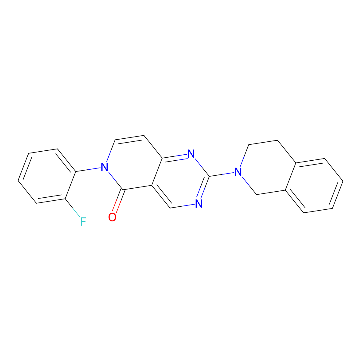 2-(3,4-dihydro-1H-isoquinolin-2-yl)-6-(2-fluorophenyl)pyrido[4,3-d]pyrimidin-5-one molecular structure, CAS 1030464-77-7