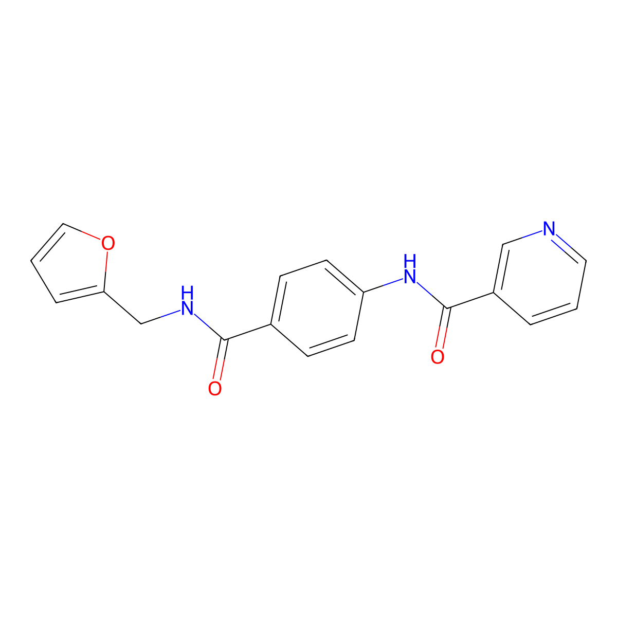 N-{4-[(furan-2-ylmethyl)carbamoyl]phenyl}pyridine-3-carboxamide molecular structure, CAS 1030464-90-4