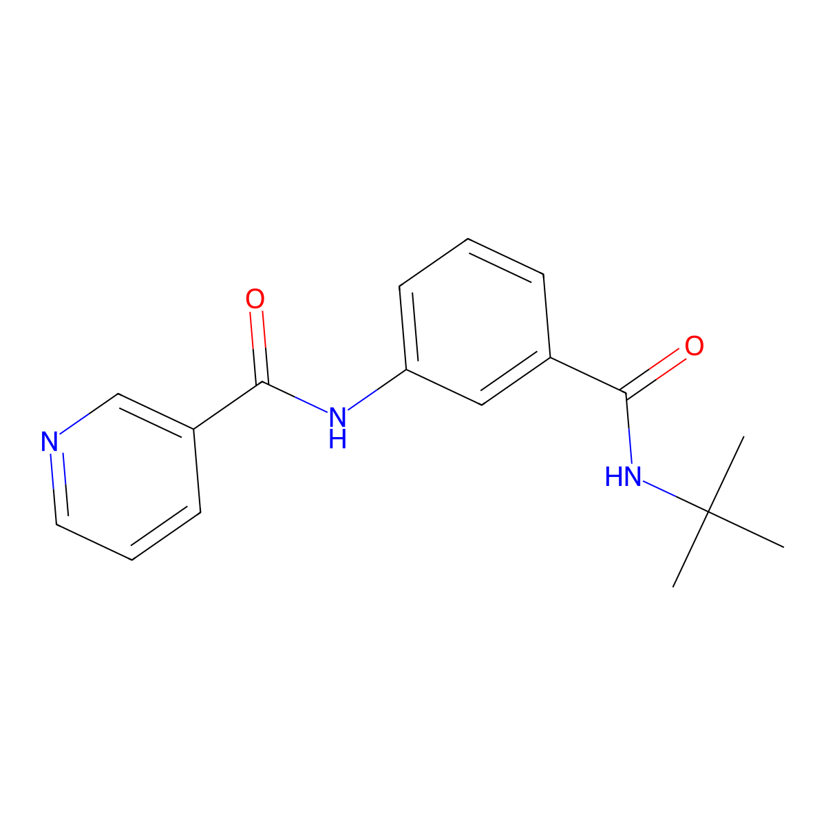 N-{3-[(tert-butylamino)carbonyl]phenyl}nicotinamide molecular structure, CAS 1030466-38-6
