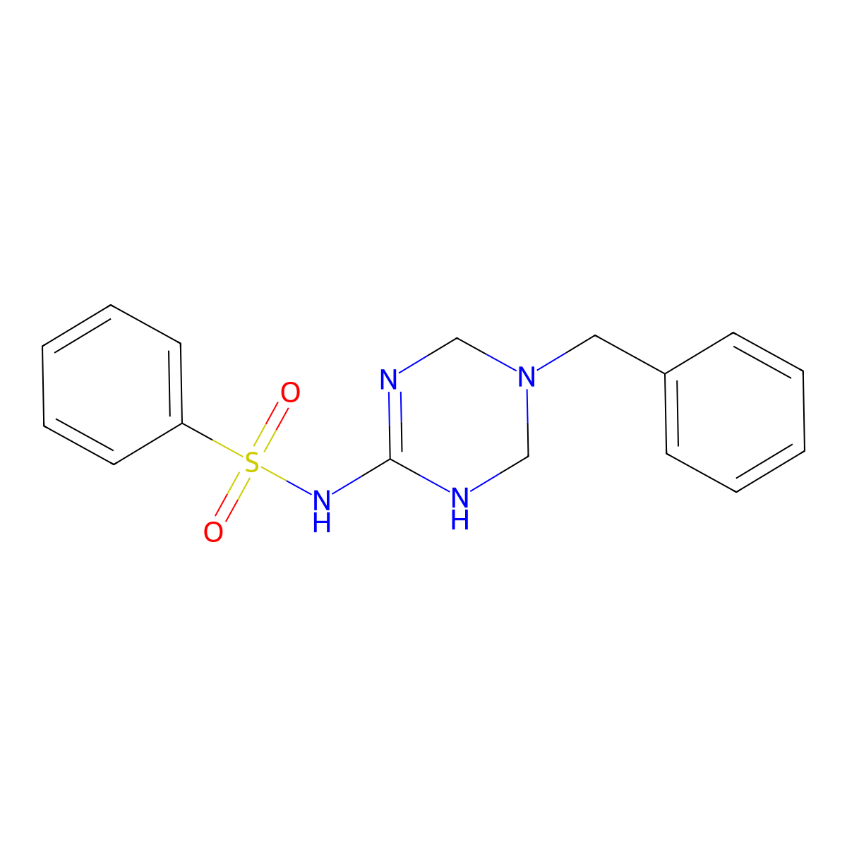 N-(5-benzyl-1,4,5,6-tetrahydro-1,3,5-triazin-2-yl)benzenesulfonamide molecular structure, CAS 1030466-59-1