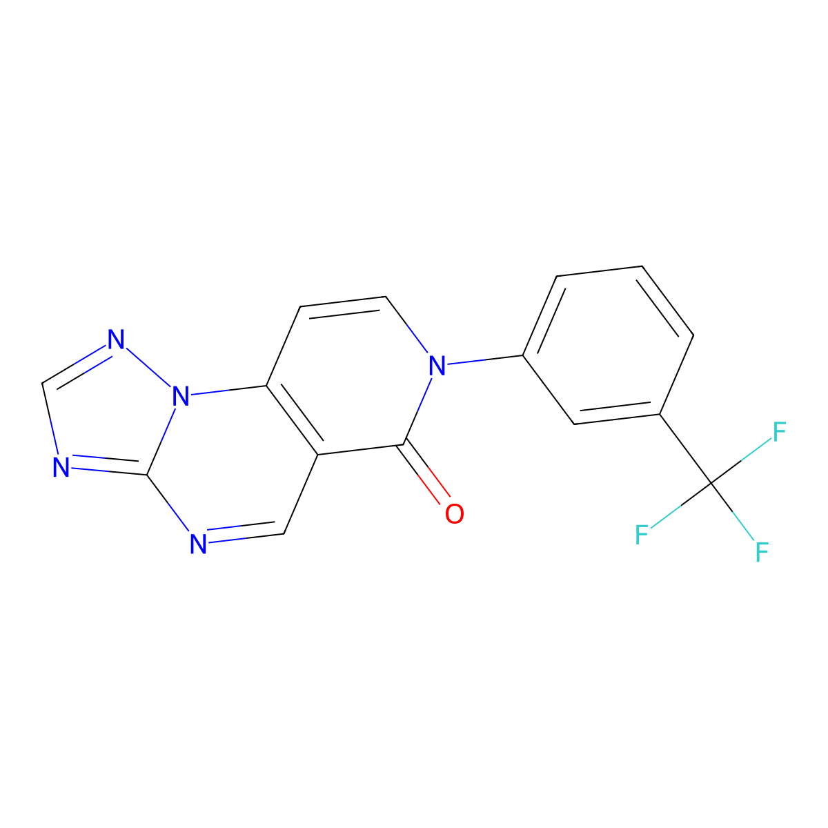 7-(3-(trifluoromethyl)phenyl)pyrido[3,4-e][1,2,4]triazolo[1,5-a]pyrimidin-6(7H)-one molecular structure, CAS 1030466-67-1