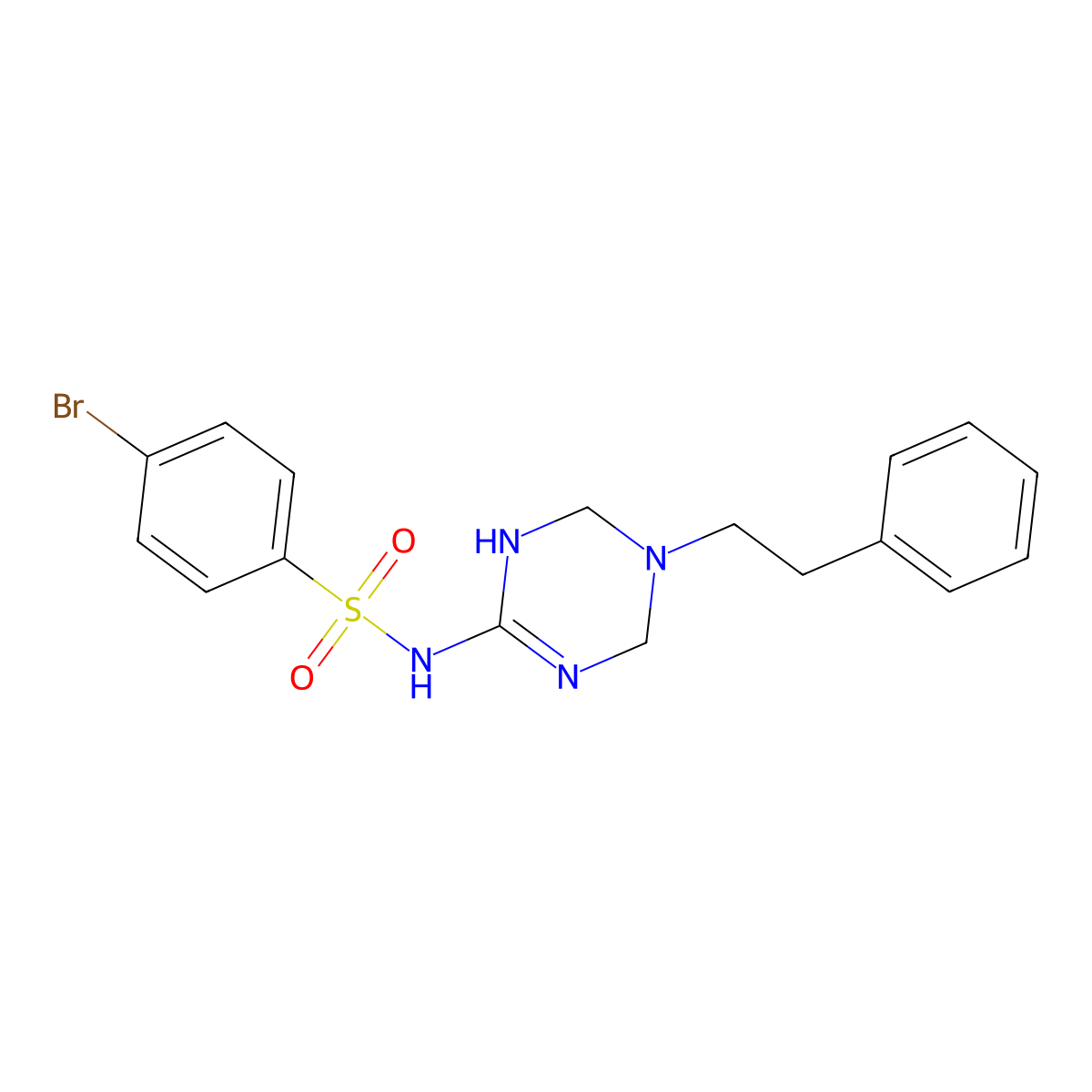 4-bromo-N-[5-(2-phenylethyl)-1,4,5,6-tetrahydro-1,3,5-triazin-2-yl]benzenesulfonamide molecular structure, CAS 1030467-84-5