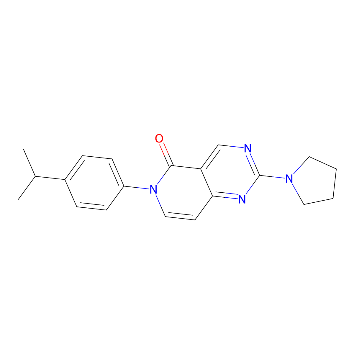 6-(4-isopropylphenyl)-2-pyrrolidin-1-ylpyrido[4,3-d]pyrimidin-5(6H)-one molecular structure, CAS 1030468-60-0