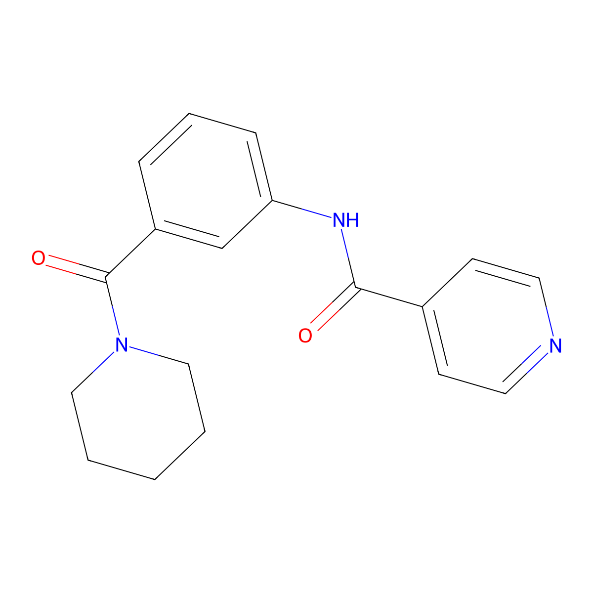 N-[3-(1-piperidinylcarbonyl)phenyl]isonicotinamide molecular structure, CAS 1030473-77-8