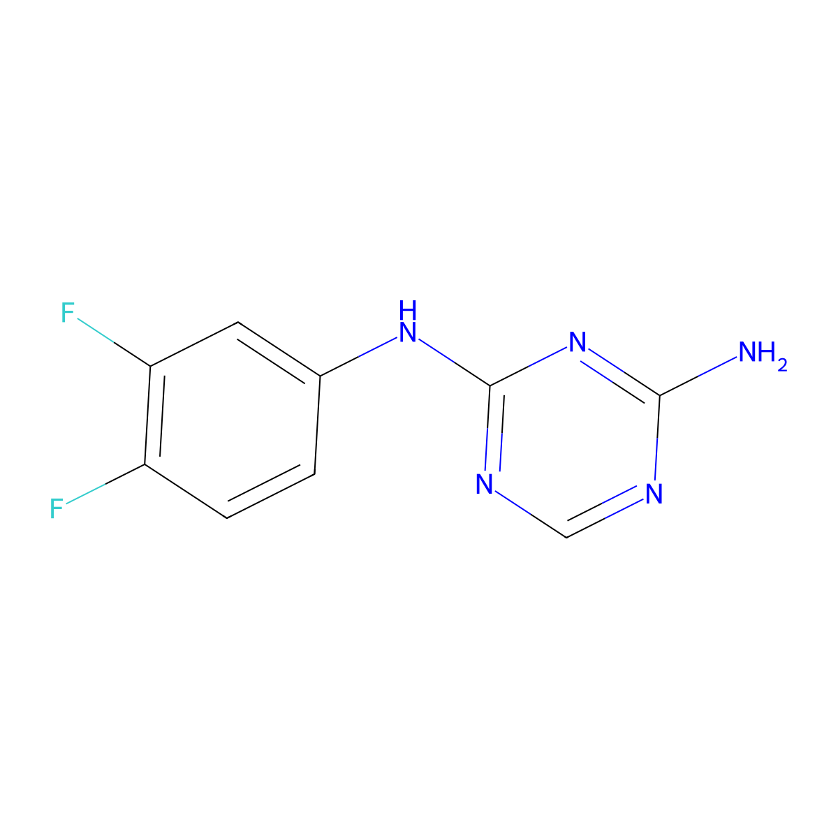 N-(3,4-difluorophenyl)-1,3,5-triazine-2,4-diamine molecular structure, CAS 1030476-84-6