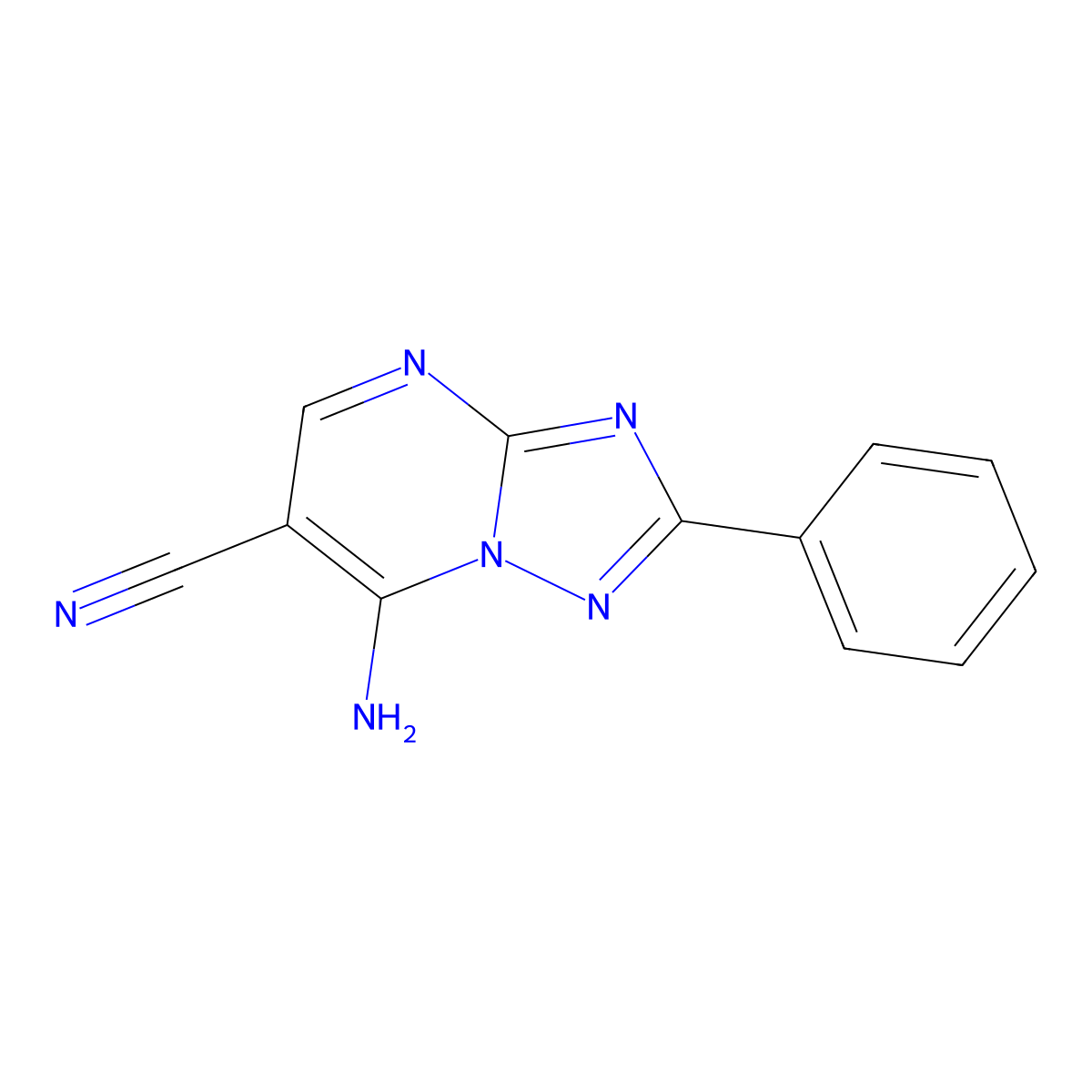7-Amino-2-phenyl-[1,2,4]triazolo[1,5-a]pyrimidine-6-carbonitrile molecular structure, CAS 1030477-04-3