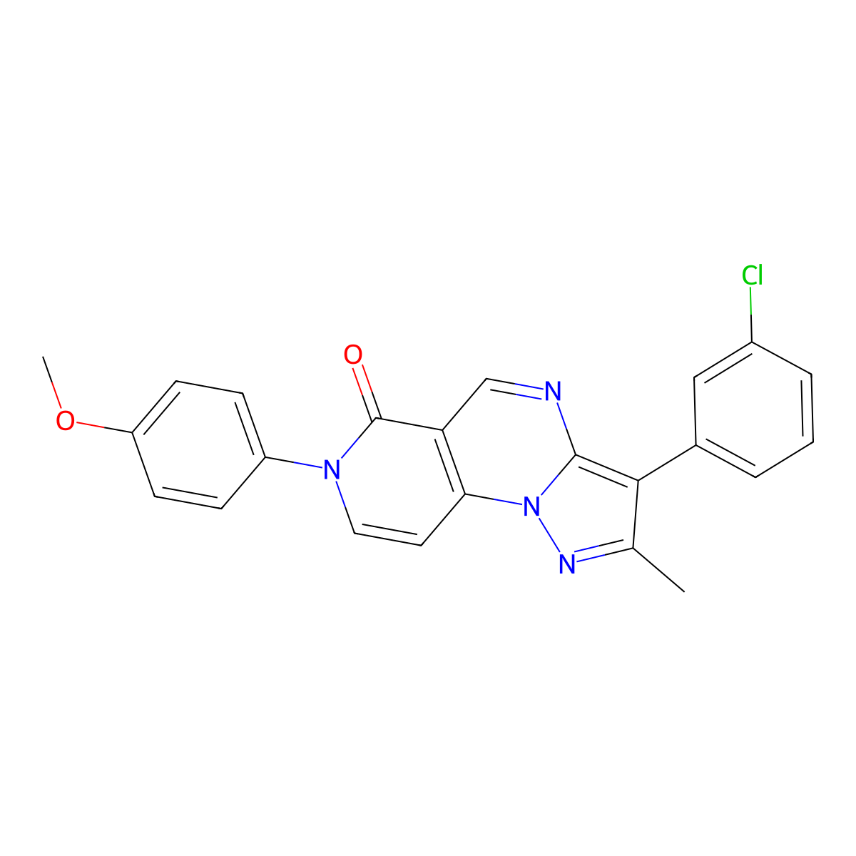 3-(3-chlorophenyl)-7-(4-methoxyphenyl)-2-methylpyrazolo[1,5-a]pyrido[3,4-e]pyrimidin-6(7H)-one molecular structure, CAS 1030481-93-6